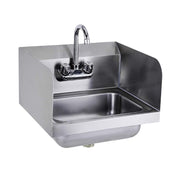 COOLCHEF 17" x 15" Wall-Mounted Hand Sink with Gooseneck Faucet & Side Splash