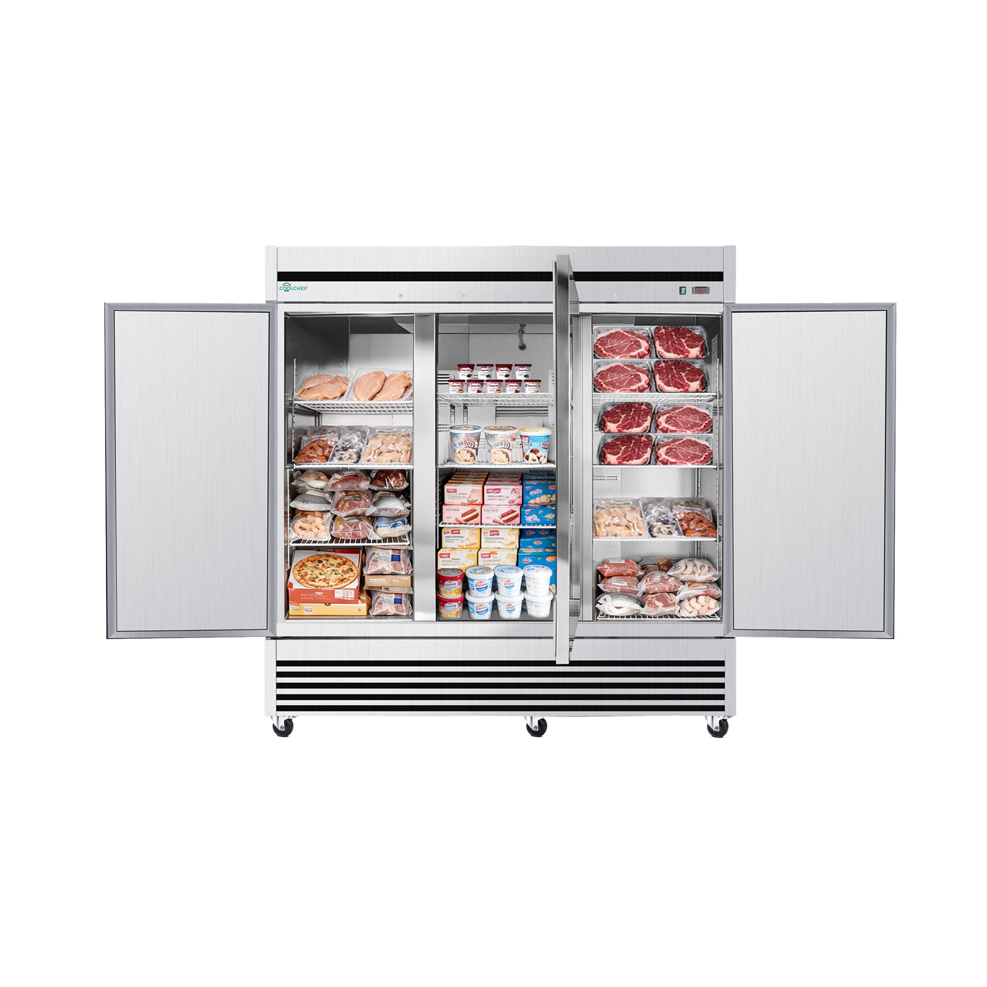 72 Cu Ft 3 Door Commercial Reach In Freezer ETL