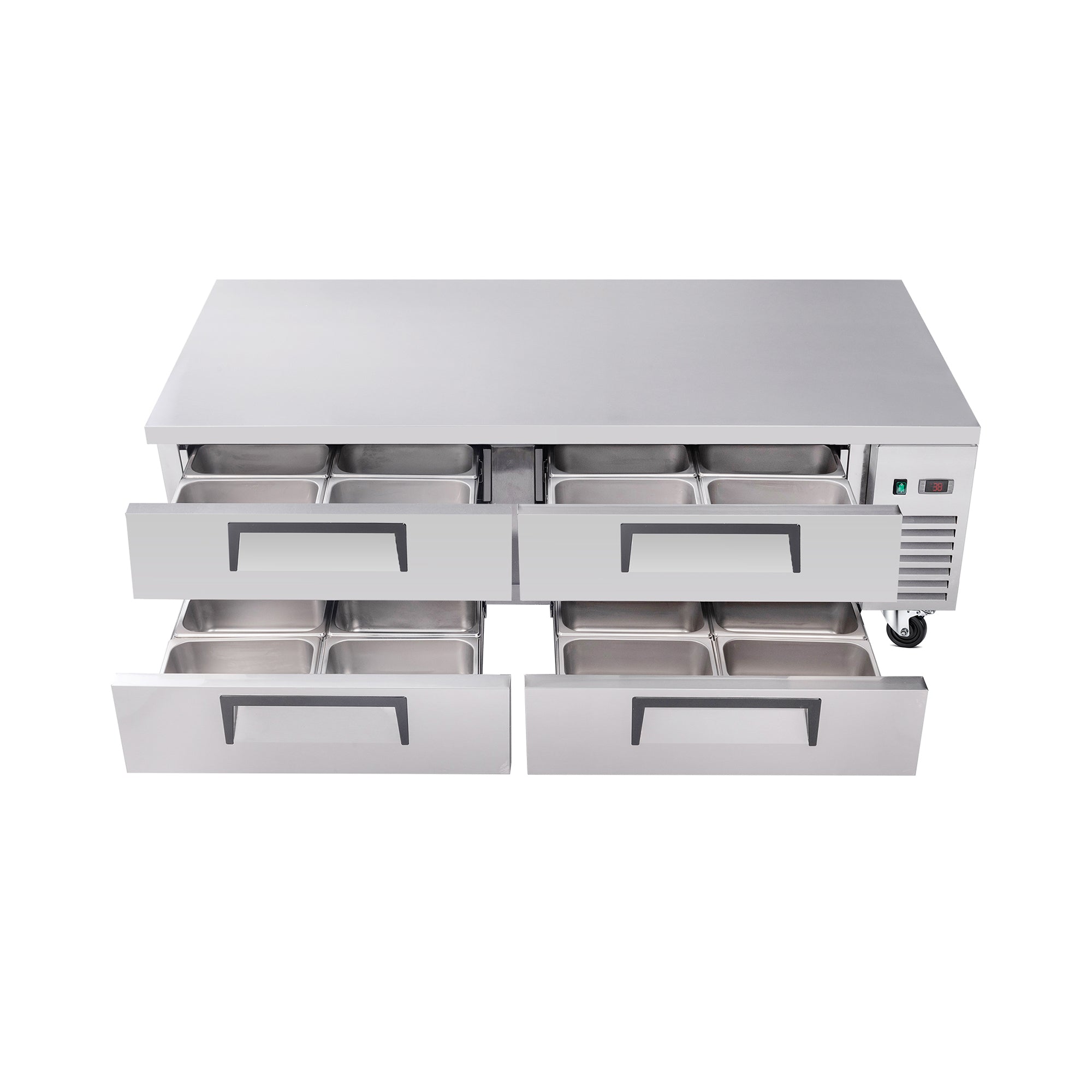 72" 4 Drawer Commercial Chef Base Refrigerator ETL