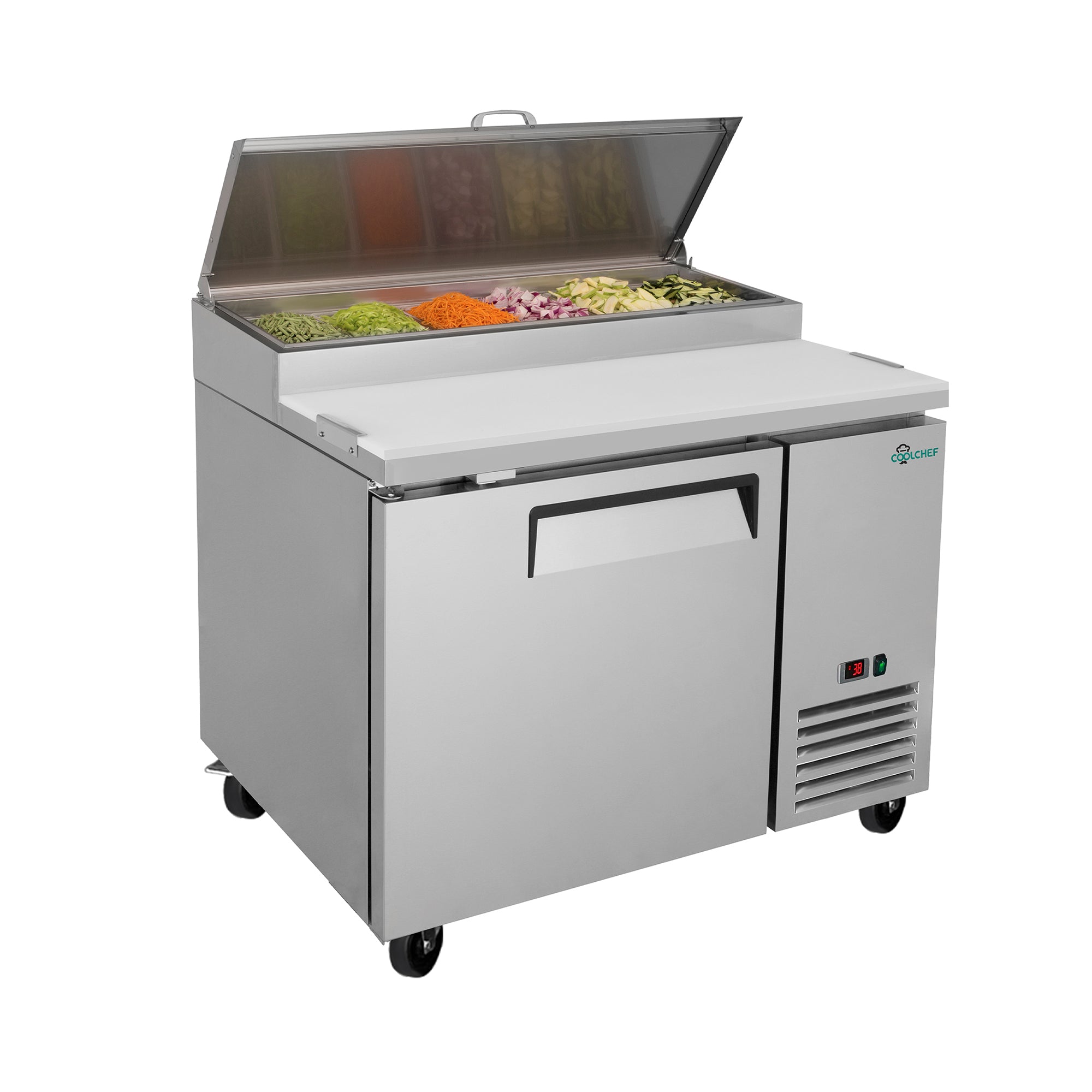 COOLCHEF 48" Pizza Prep Table Refrigerator