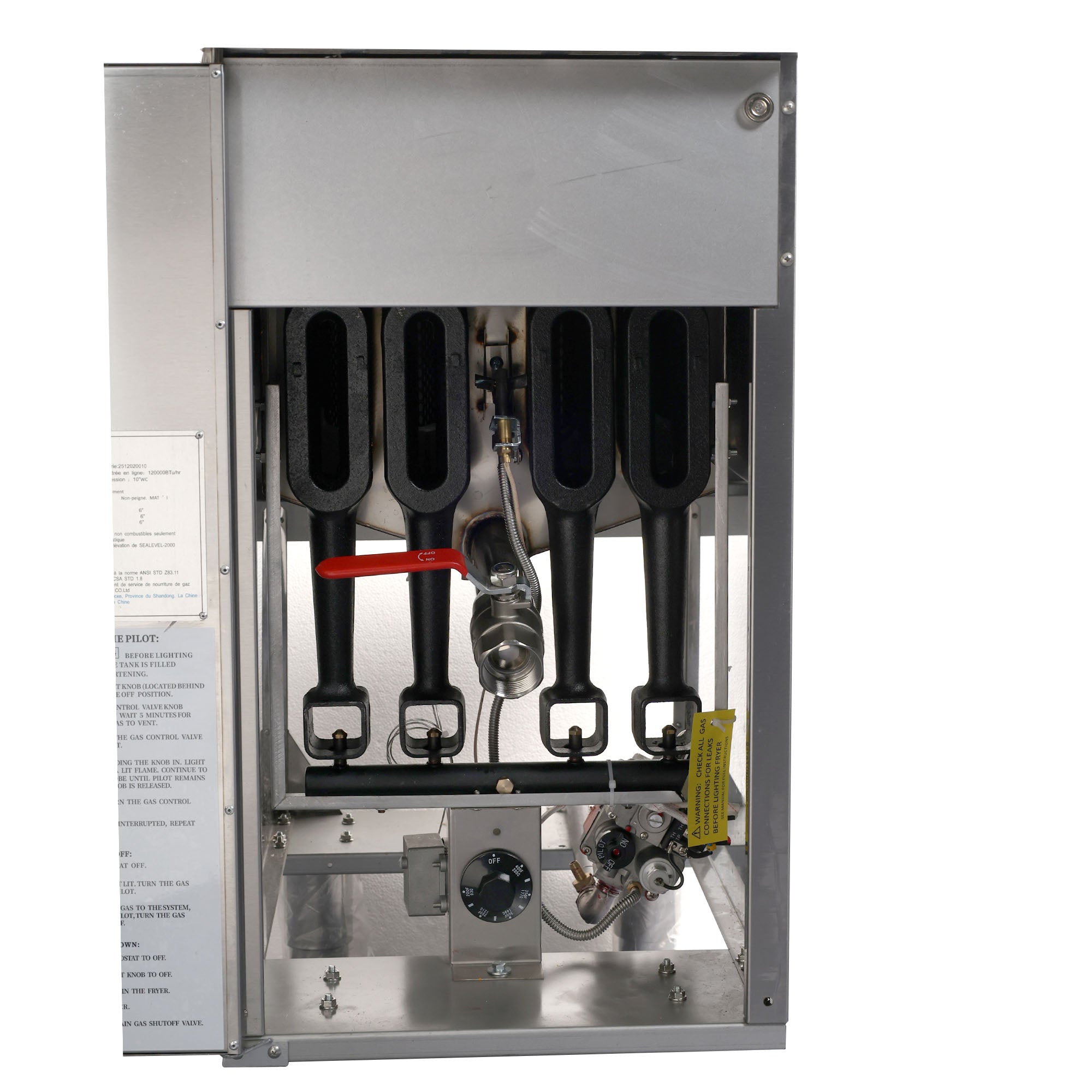 120,000 BTU 4 Burner Commercial Gas Fryer 40-50 lb LP