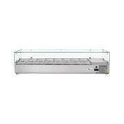 71” Commercial Refrigerated Prep Rail 2.1 Cu.Ft Sandwich Salad Condiment Station Glass Guard ETL