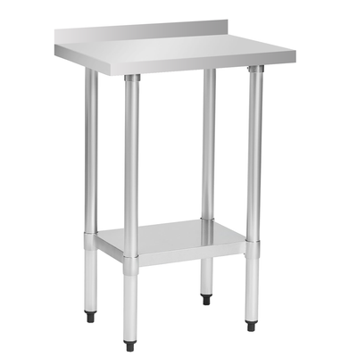 18" x 24" 18-Gauge Stainless Steel Commercial Work Table with 2" Backsplash and Undershelf