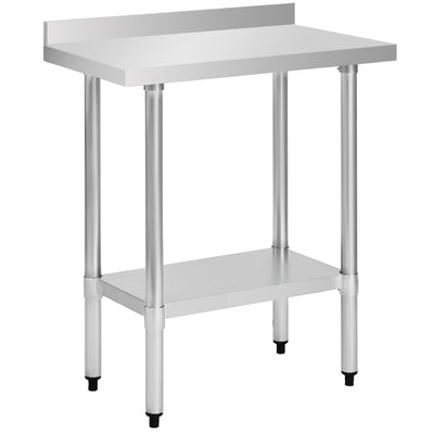 COOLCHEF 18-Gauge Stainless Steel Commercial Work Table with Backsplash