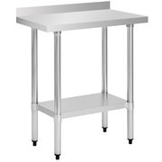 18" x 30" 18-Gauge Stainless Steel Commercial Work Table with 2" Backsplash and Undershelf