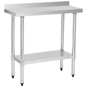 18" x 36" 18-Gauge Stainless Steel Commercial Work Table with 2" Backsplash and Undershelf