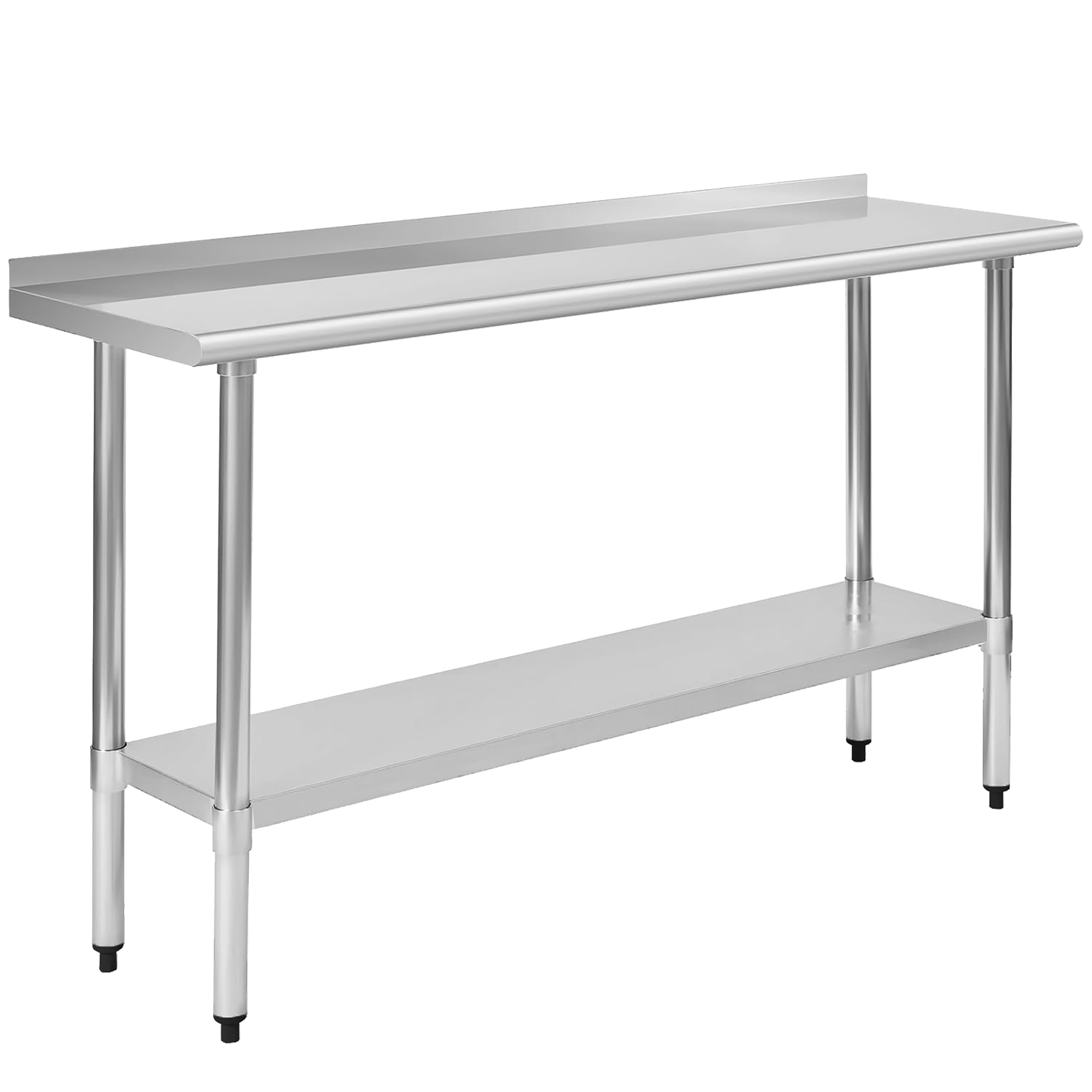 18" x 60" 18-Gauge Stainless Steel Commercial Work Table with 2" Backsplash and Undershelf