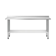 18" x 60" 18-Gauge Stainless Steel Commercial Work Table with 2" Backsplash and Undershelf