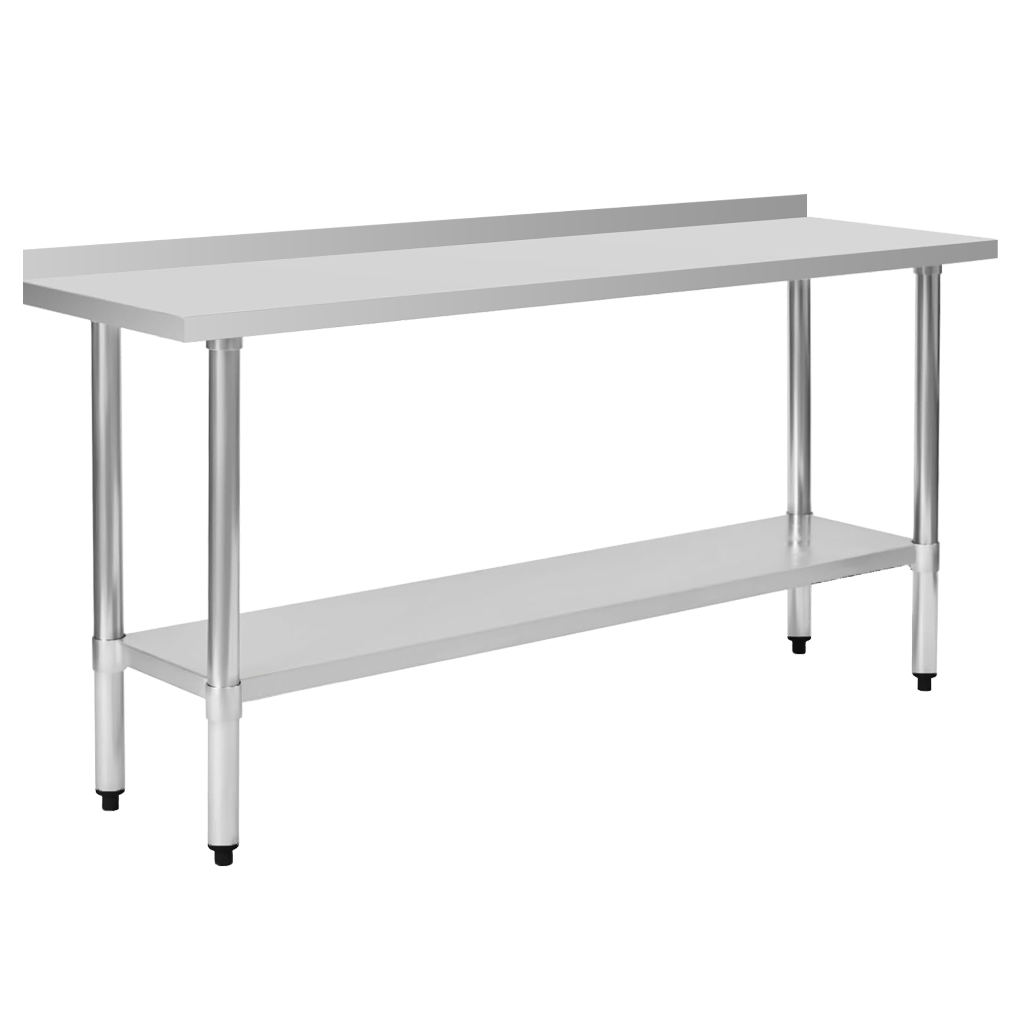 18" x 72" 18-Gauge Stainless Steel Commercial Work Table with 2" Backsplash and Undershelf