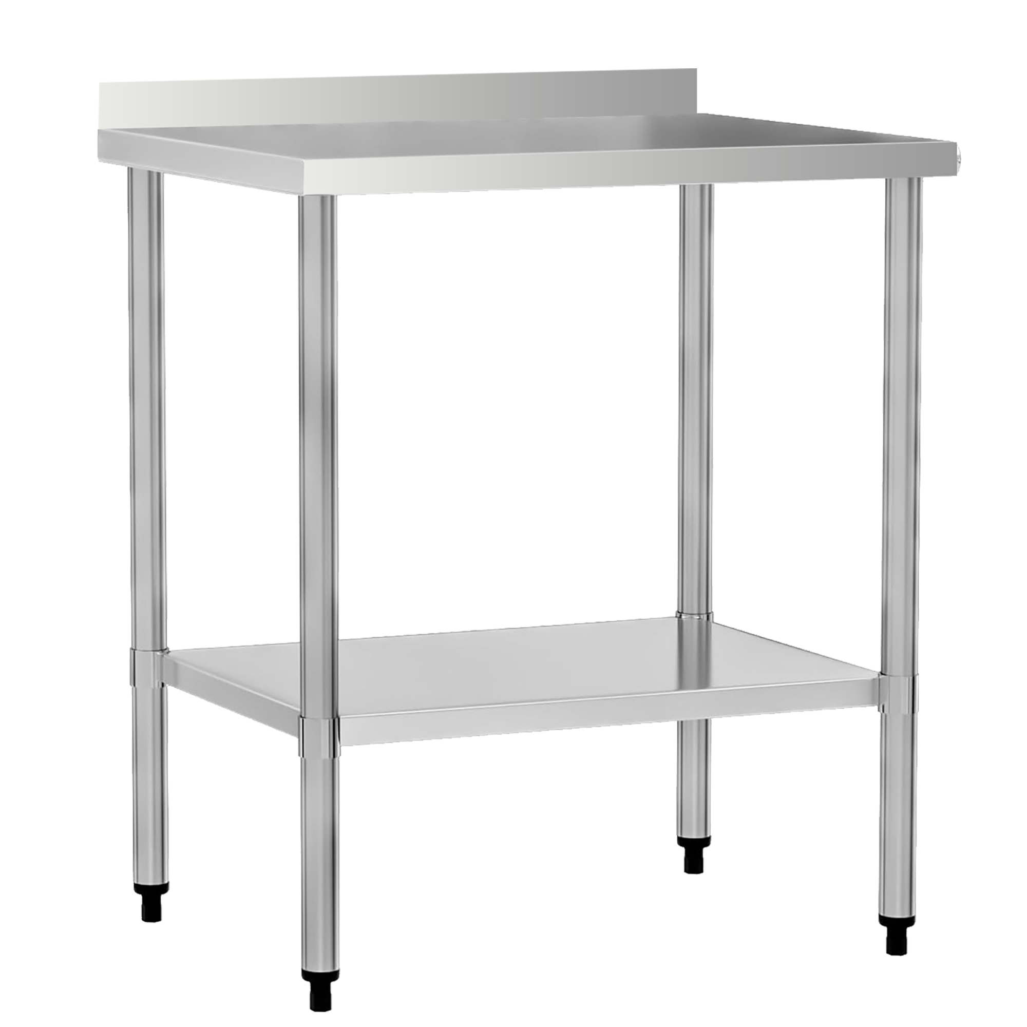 24" x 30" 24-Gauge Stainless Steel Commercial Work Table with 2" Backsplash and Undershelf