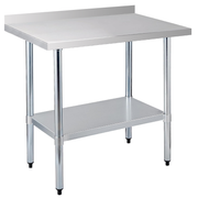 24" x 36" 24-Gauge Stainless Steel Commercial Work Table with 2" Backsplash and Undershelf