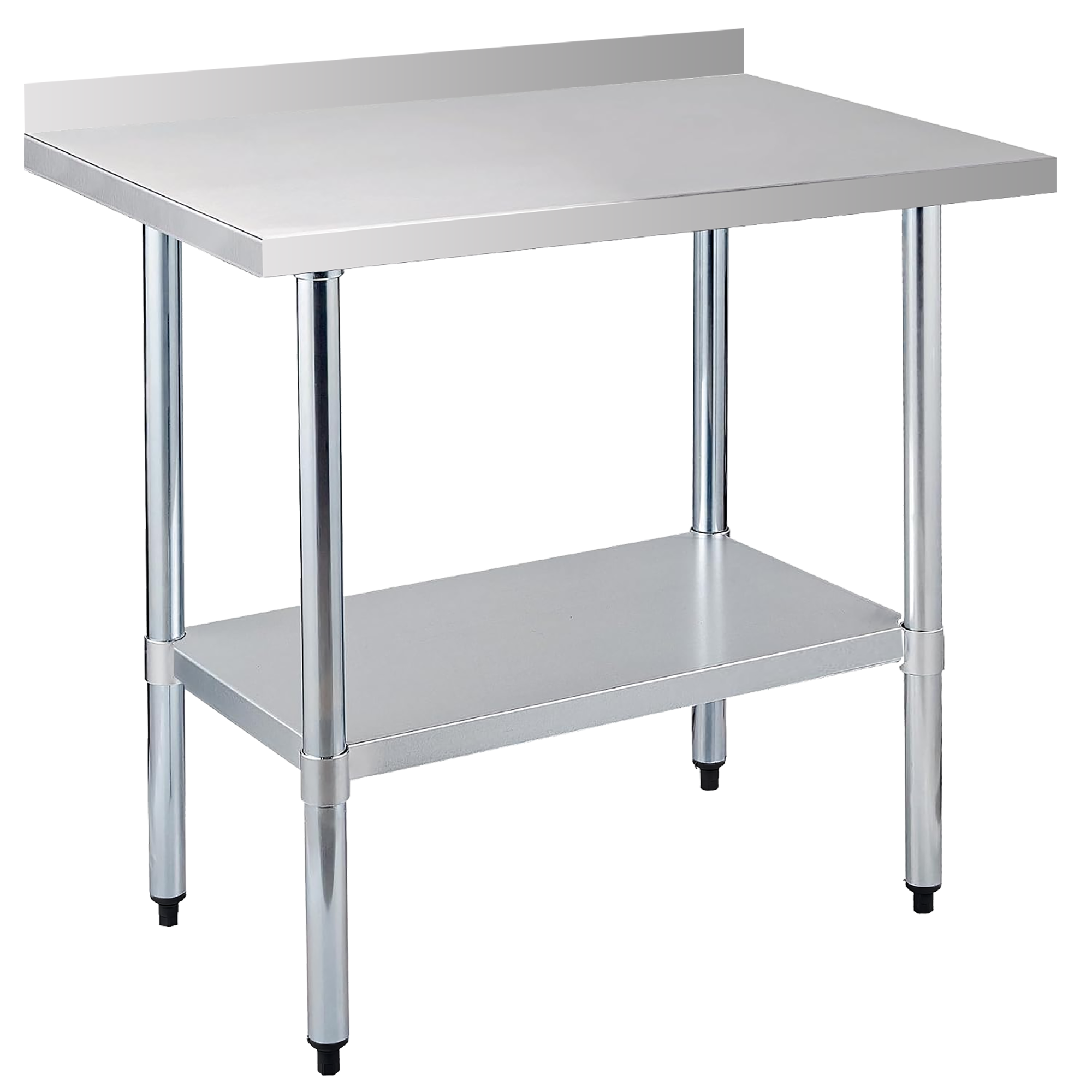 24" x 36" 24-Gauge Stainless Steel Commercial Work Table with 2" Backsplash and Undershelf