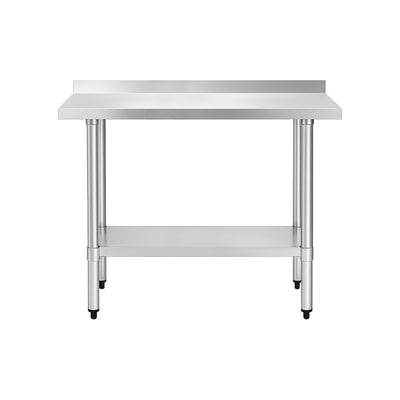 24" x 48" 18-Gauge Stainless Steel Commercial Work Table with 2" Backsplash and Undershelf