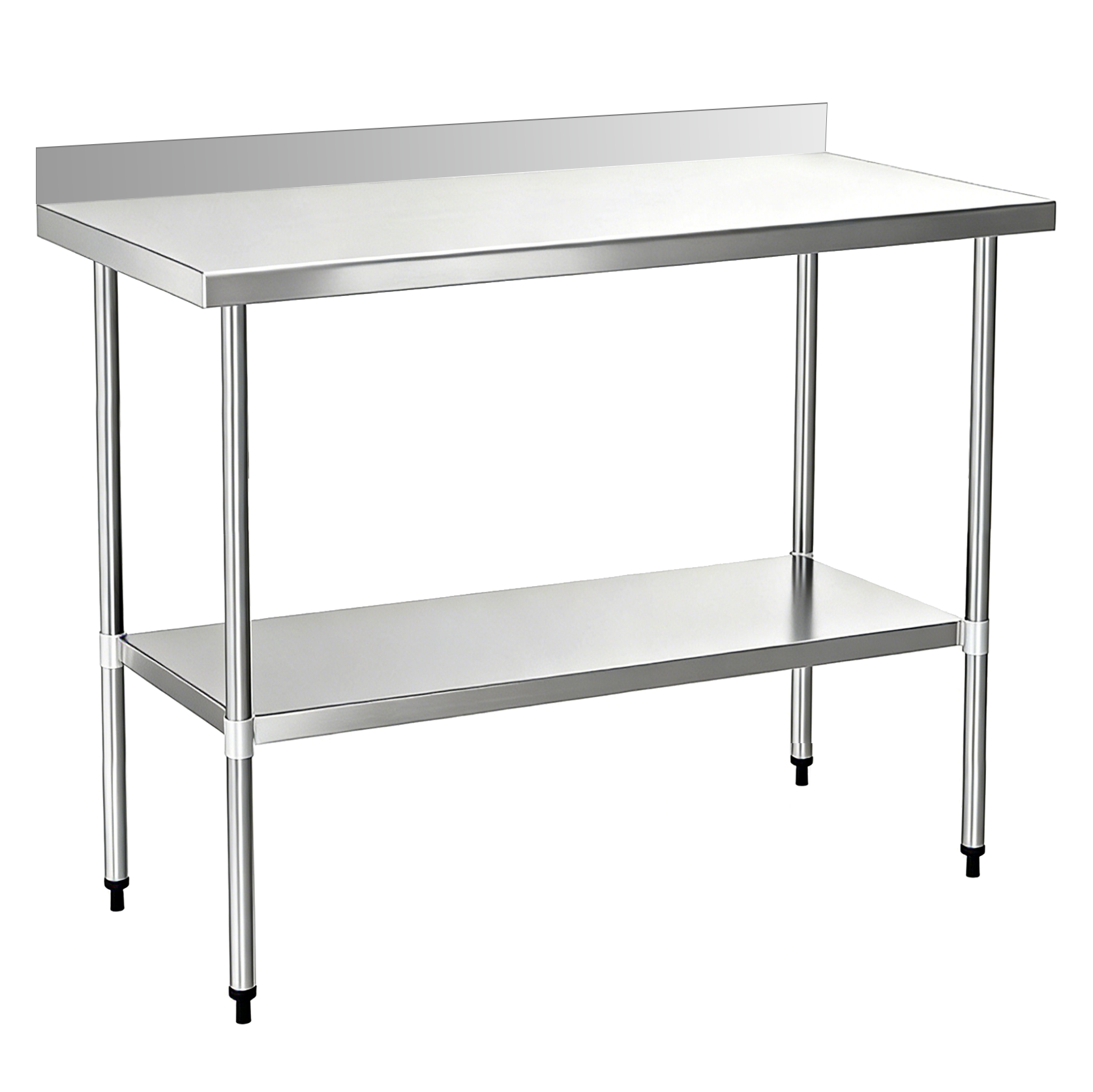 24" x 48" 24-Gauge Stainless Steel Commercial Work Table with 2" Backsplash and Undershelf
