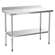 24" x 48" 24-Gauge Stainless Steel Commercial Work Table with 2" Backsplash and Undershelf