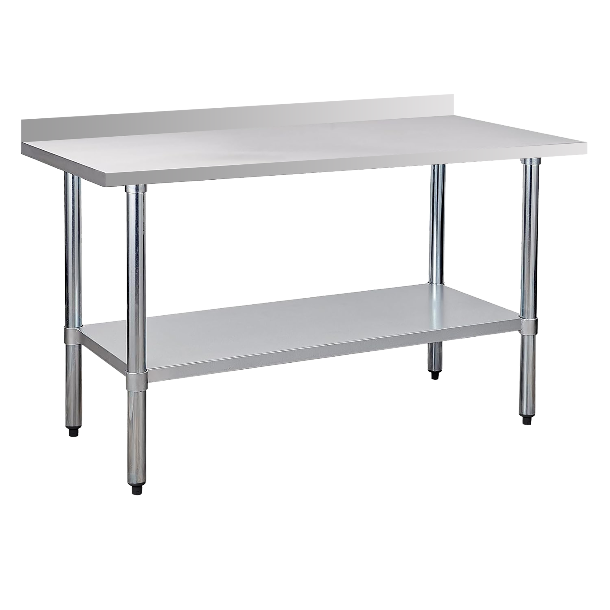 24" x 60" 24-Gauge Stainless Steel Commercial Work Table with 2" Backsplash and Undershelf