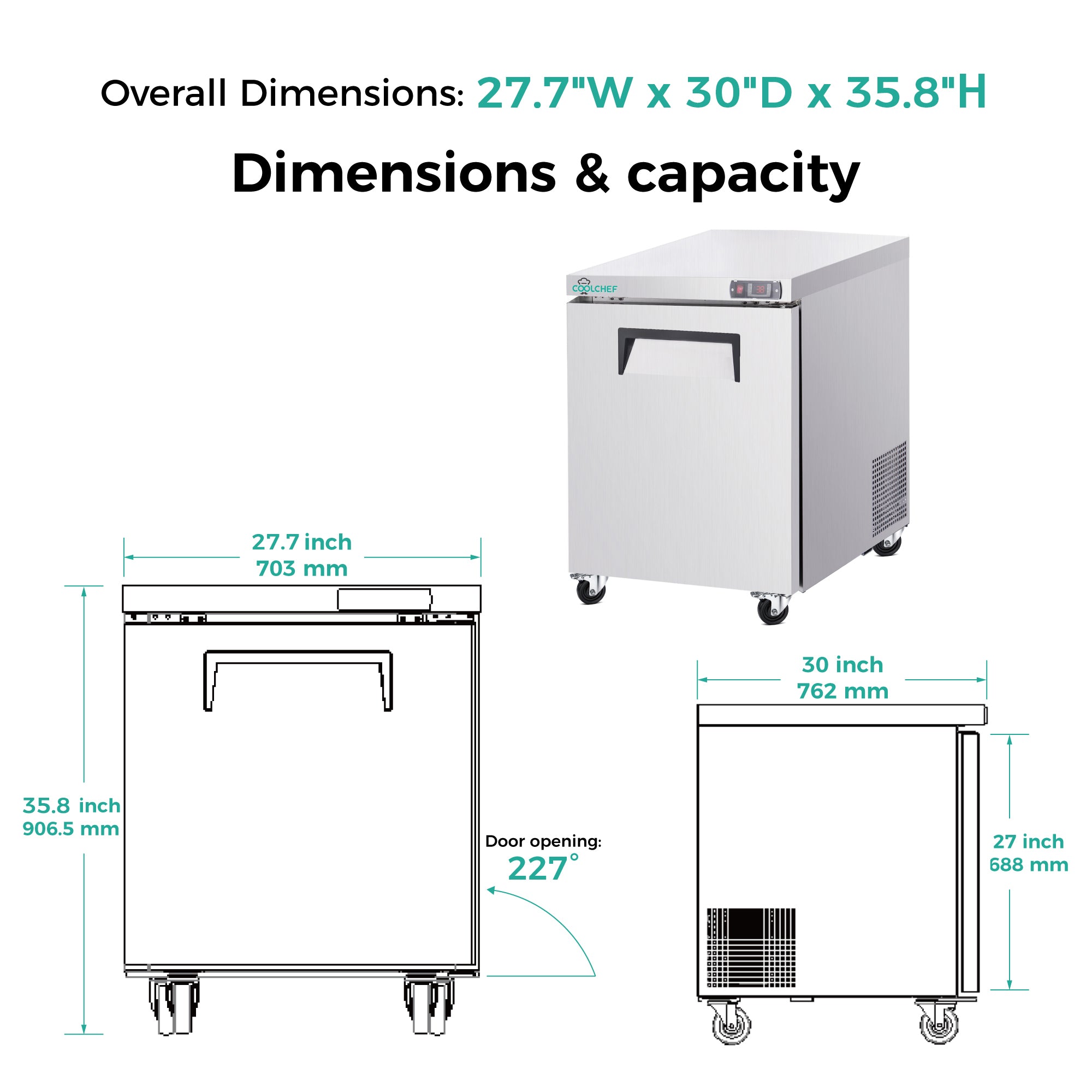28" 8 Cu Ft Commercial Sandwich Prep Table Refrigerator ETL