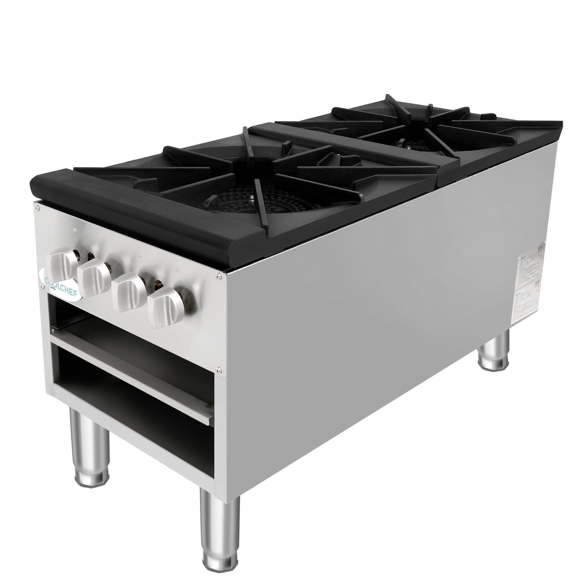 160,000 BTU Commercial Gas Stock Pot Range 2 Burner NG LP