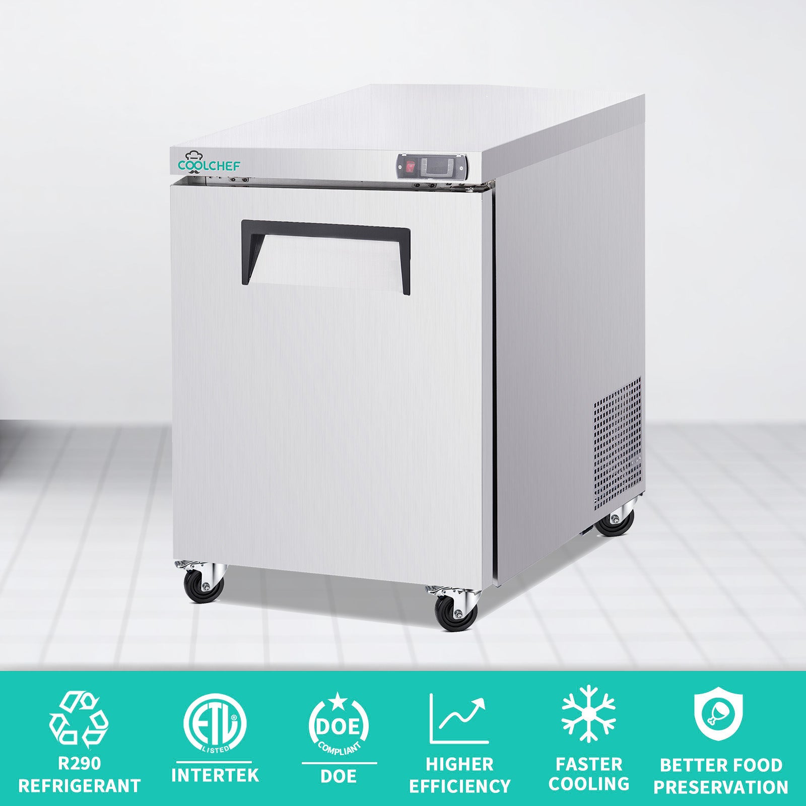 28" 8 Cu Ft Commercial Sandwich Prep Table Refrigerator ETL