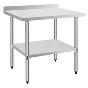 30" x 36" 30-Gauge Stainless Steel Commercial Work Table with 2" Backsplash and Undershelf
