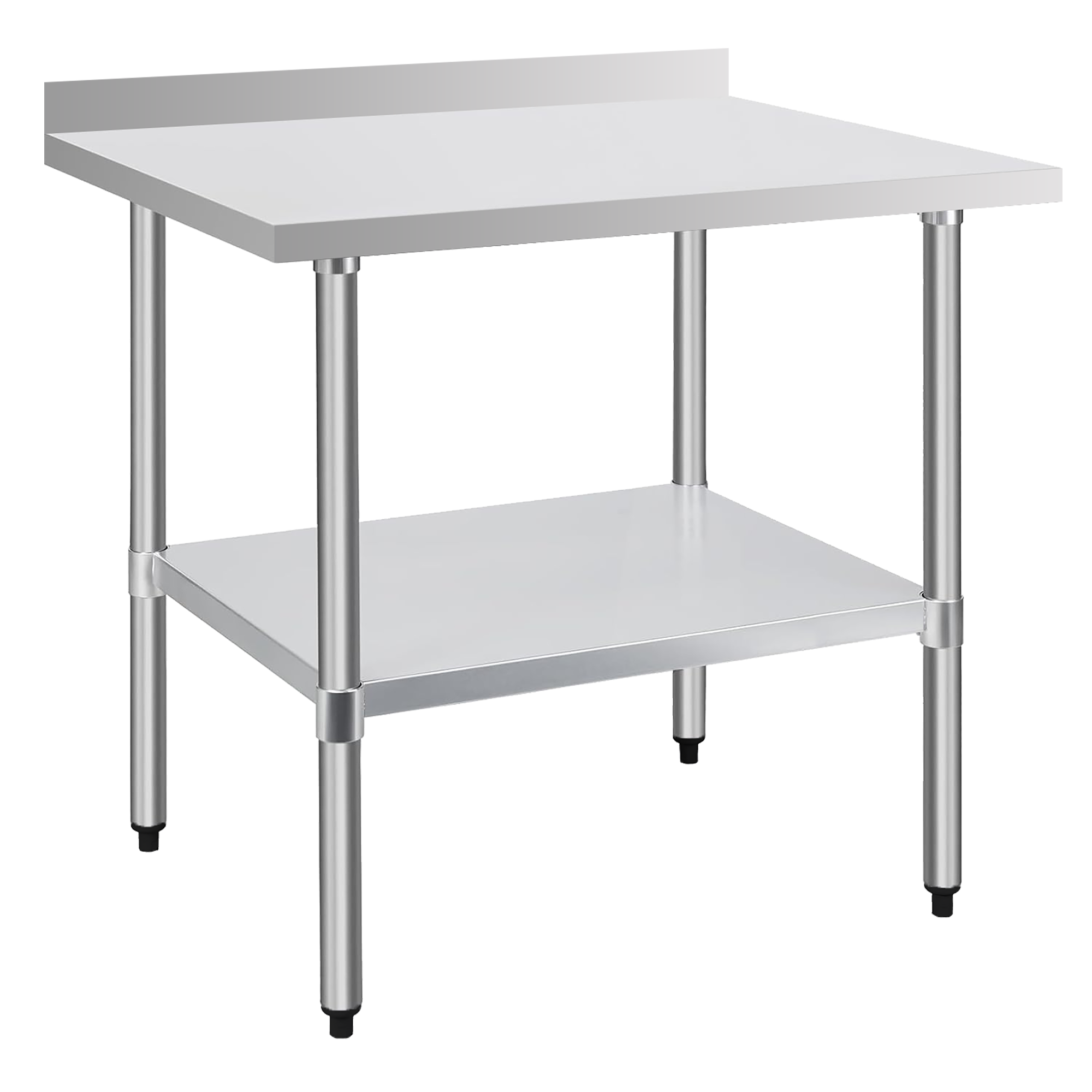 30" x 36" 30-Gauge Stainless Steel Commercial Work Table with 2" Backsplash and Undershelf