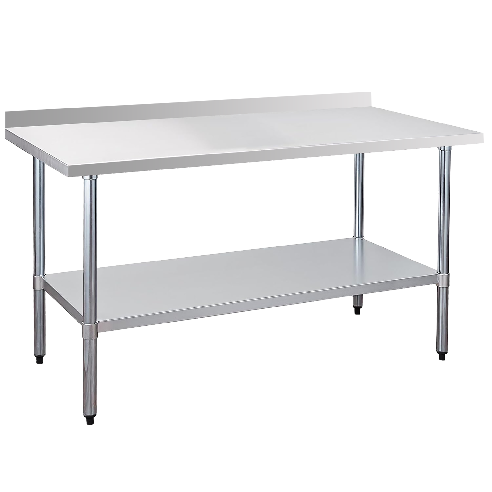 30" x 60" 30-Gauge Stainless Steel Commercial Work Table with 2" Backsplash and Undershelf