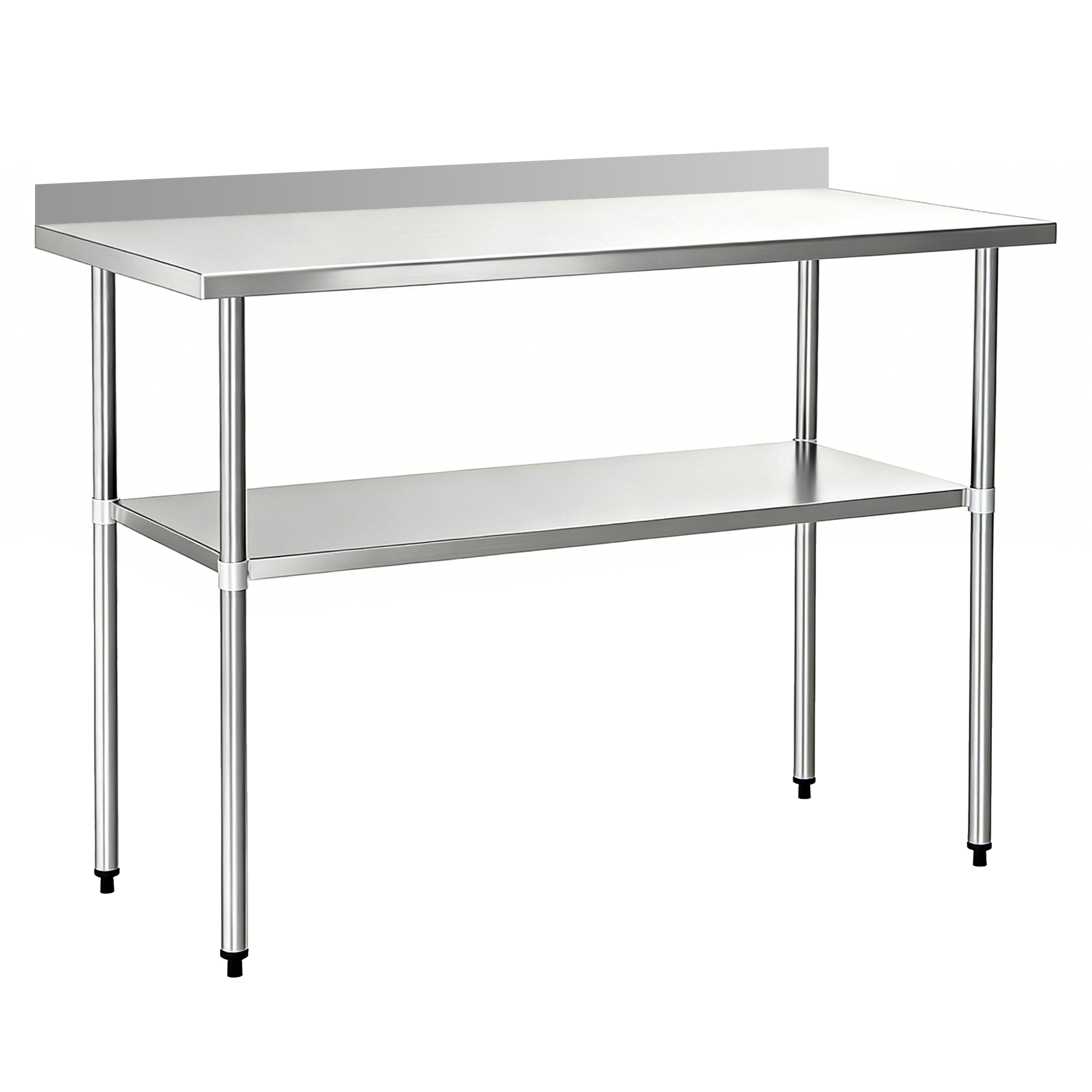 30" x 72" 30-Gauge Stainless Steel Commercial Work Table with 2" Backsplash and Undershelf