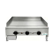 COOLCHEF 36”Commercial Gas Griddle,90,000 BTU Countertop Flat Top Grill, 3 Independent Burners, Heavy-Duty Stainless Steel Construction, NG/LP Convertible, ETL Certified