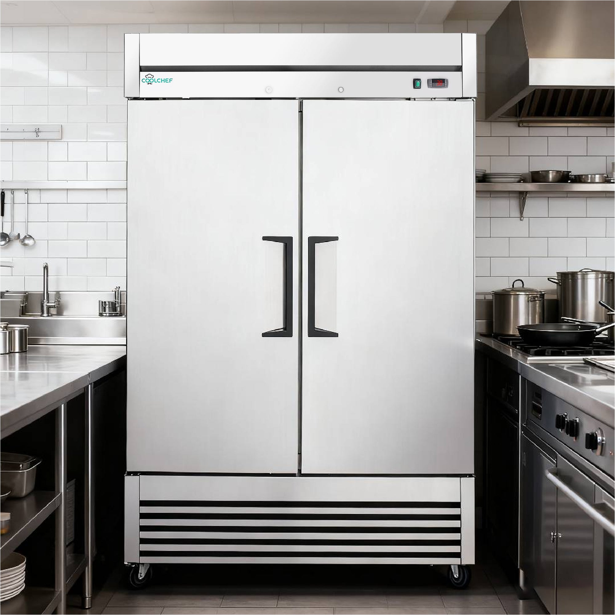 49 Cu Ft 2 Door Commercial Reach In Refrigerator ETL