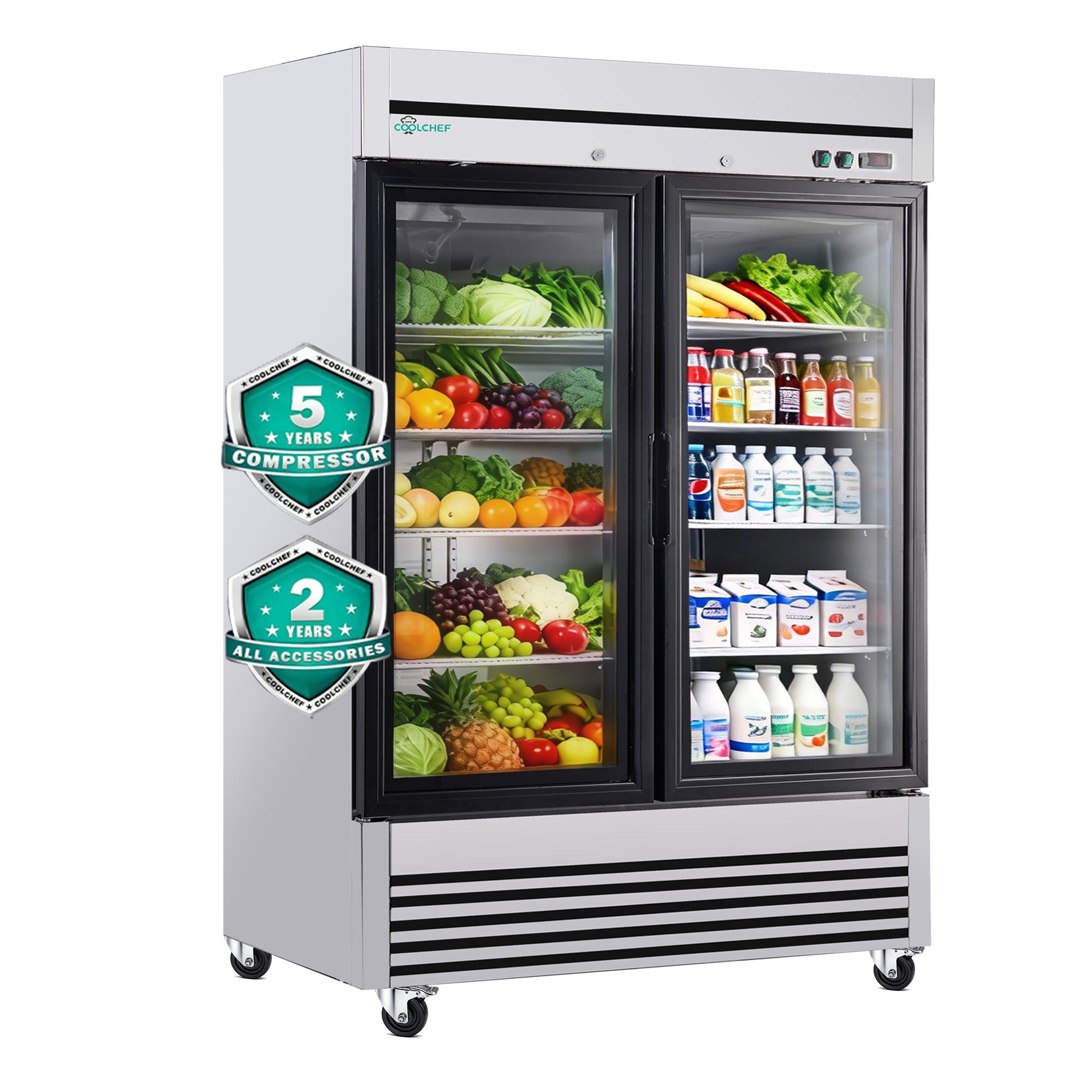 49 Cu Ft Commercial Glass Door Merchandiser 33-40°F ETL