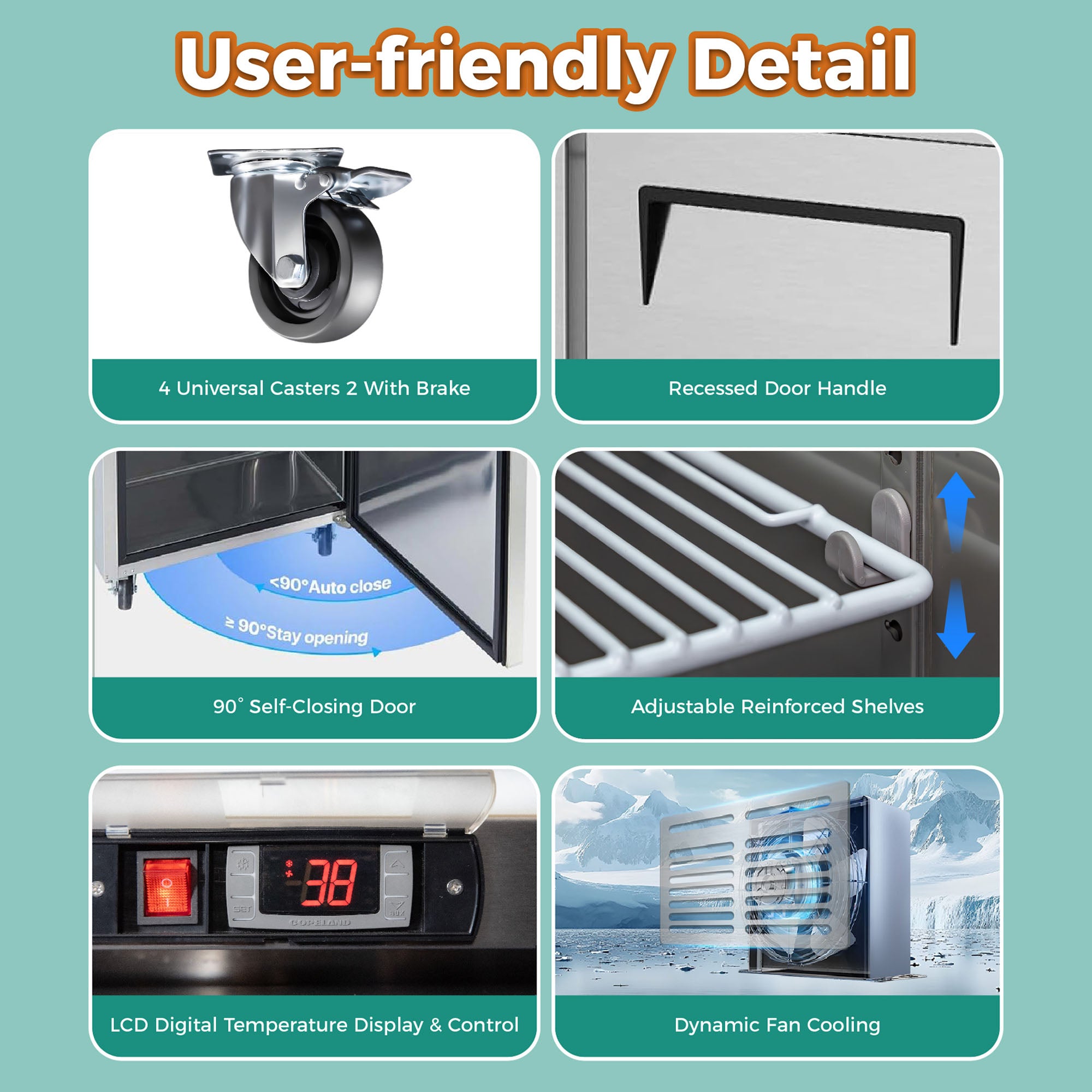 60" Commercial Sandwich Prep Table 16 Pan 33-41°F ETL