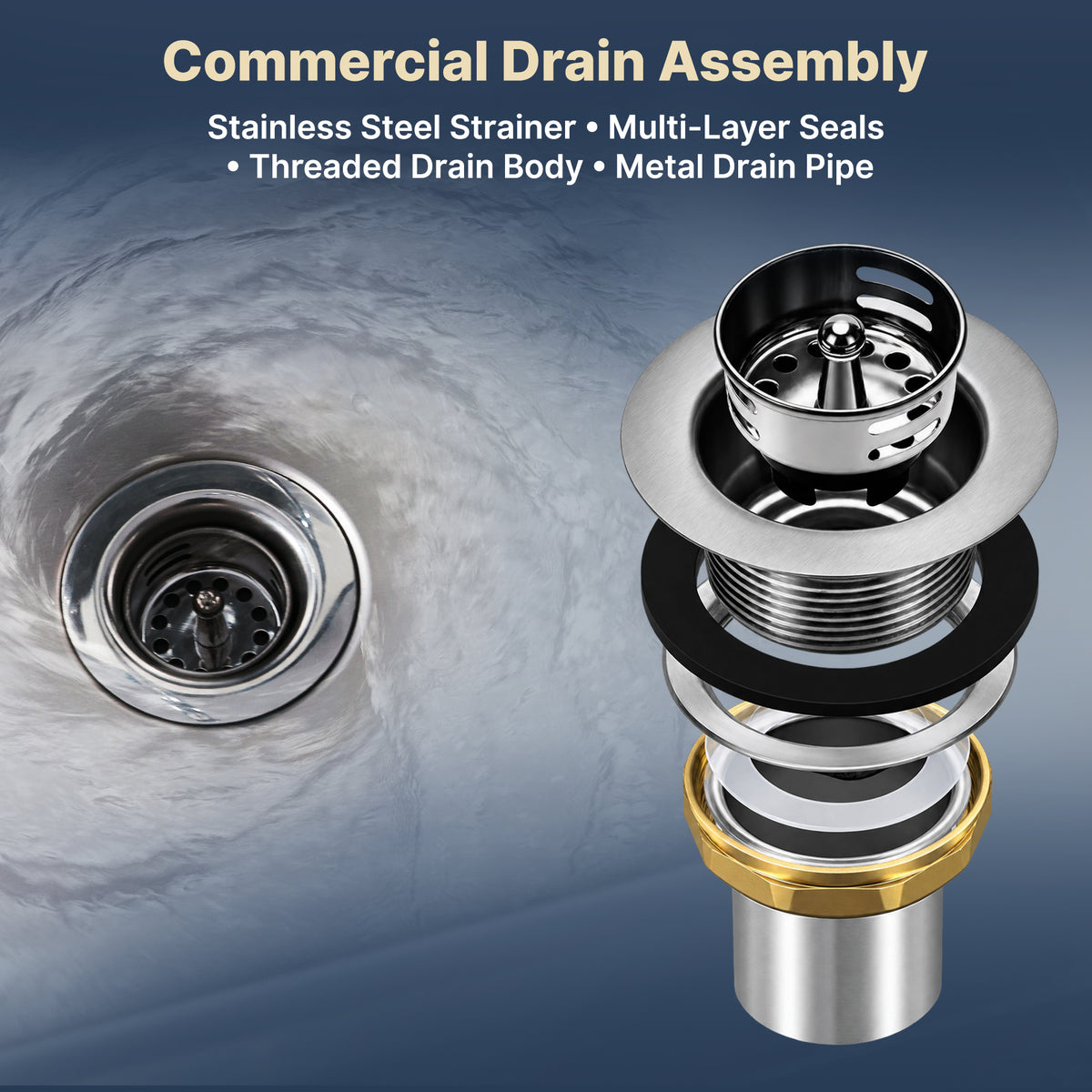 17" x 15" Wall Mounted Hands-Free Hand Sink with Hot & Cold Knee Valves