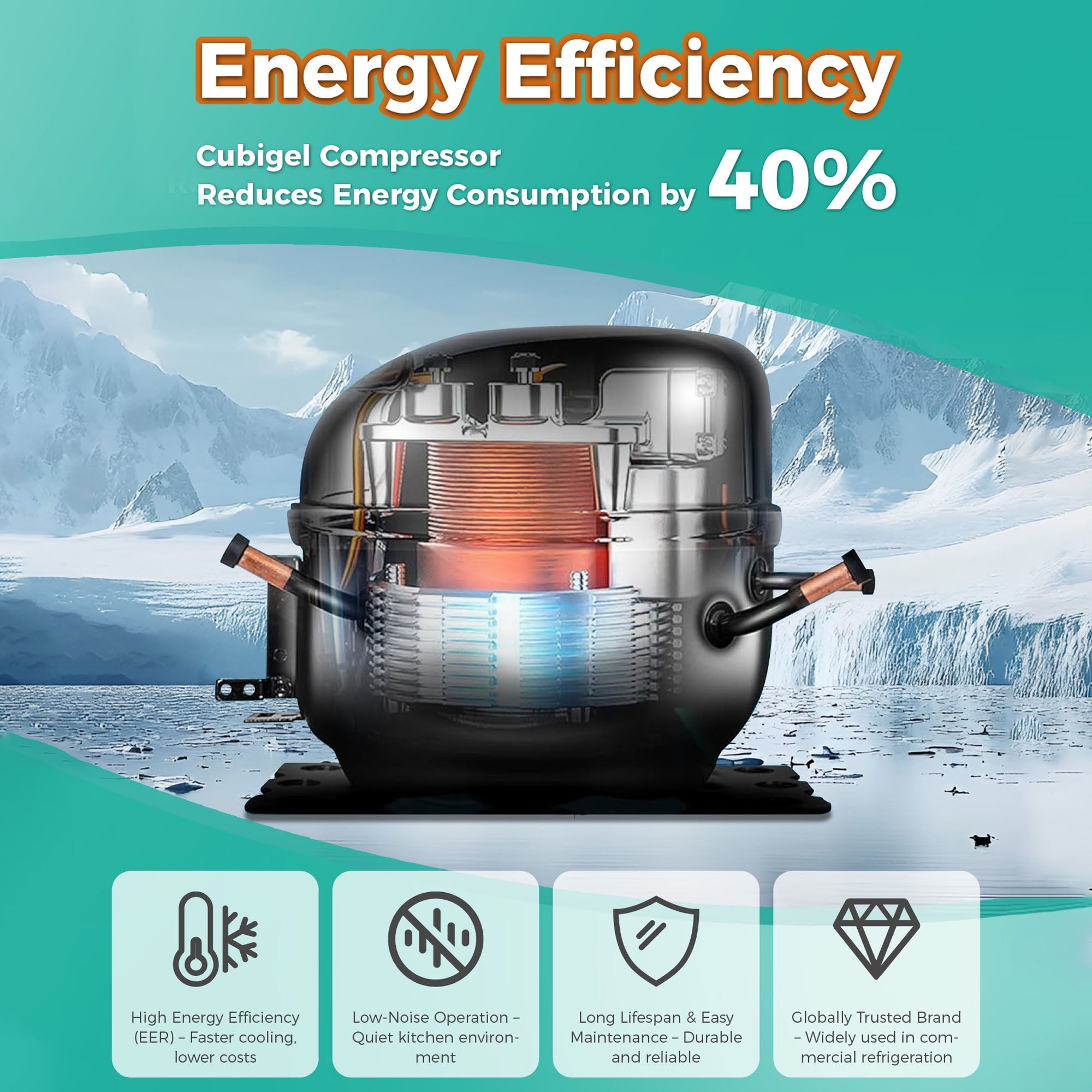 28" Commercial Sandwich Prep Table 6 Pan 33-41°F ETL