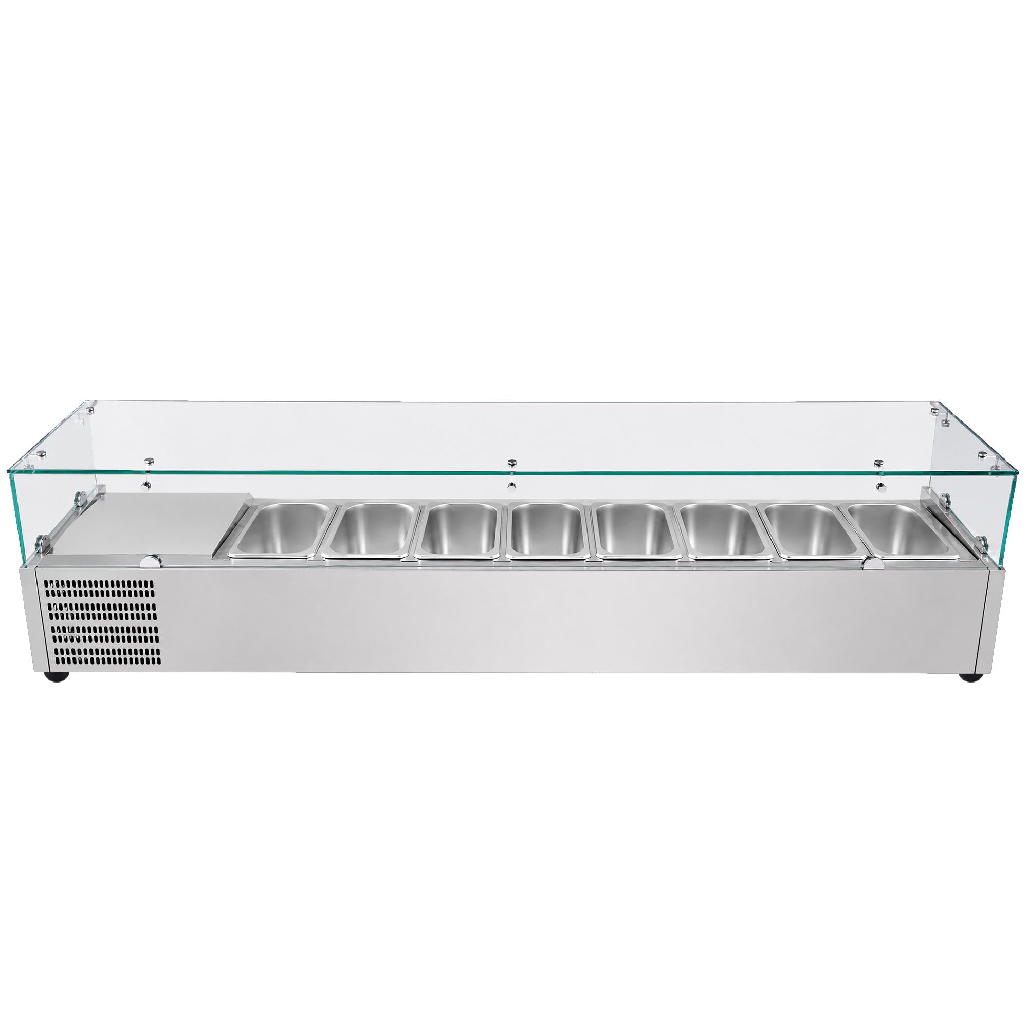 71” Commercial Refrigerated Prep Rail 2.1 Cu.Ft Sandwich Salad Condiment Station Glass Guard ETL