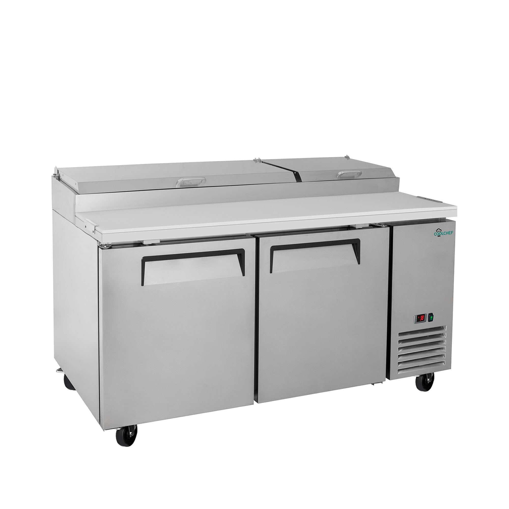 COOLCHEF 67" 2 Door Pizza Prep Refrigerator