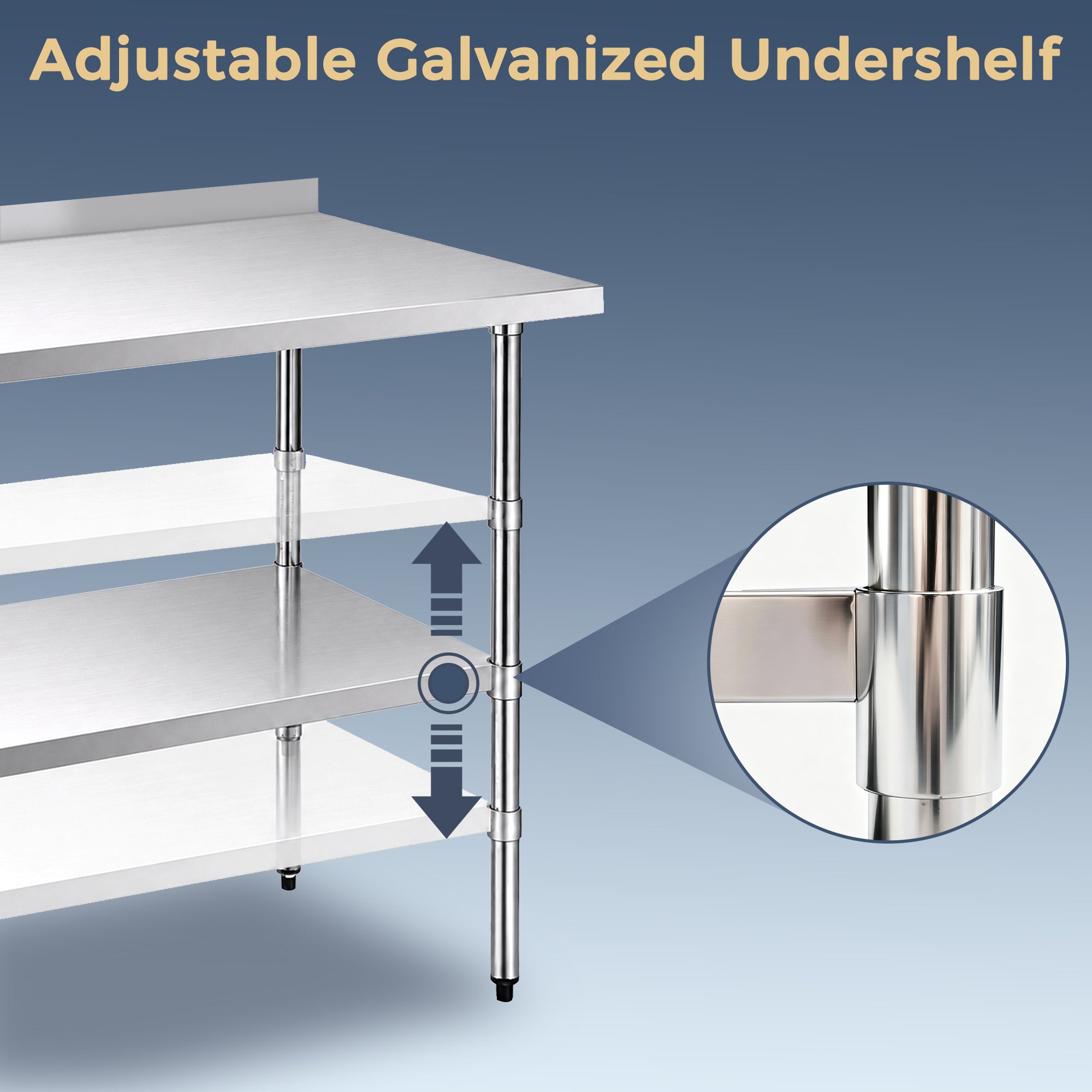 18" x 36" 18-Gauge Stainless Steel Commercial Work Table with 2" Backsplash and Undershelf