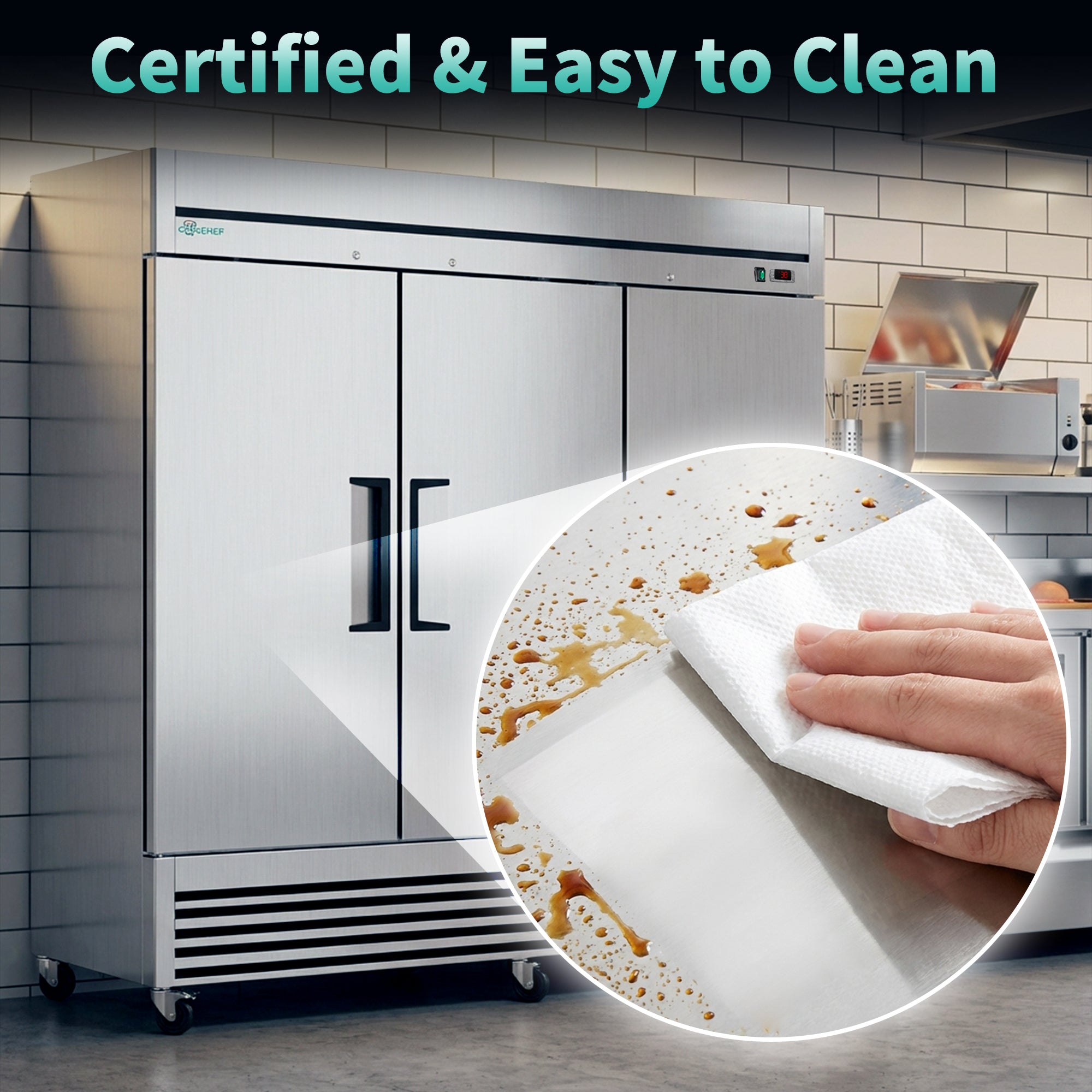 72 Cu Ft 3 Door Commercial Reach In Refrigerator ETL