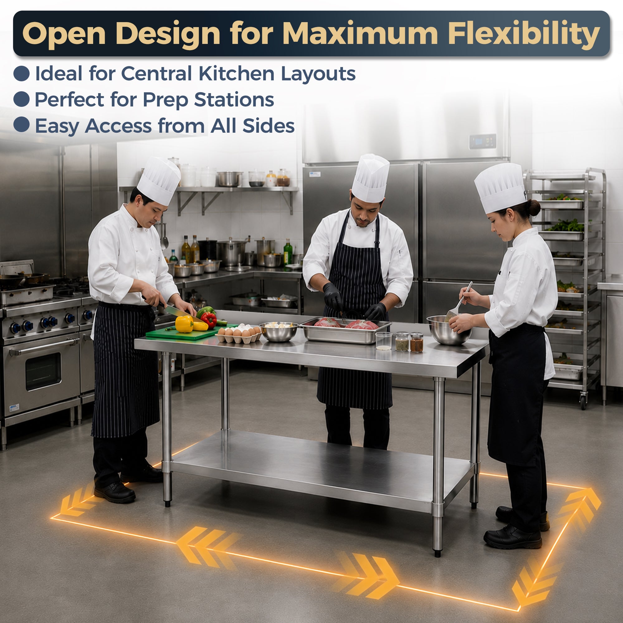 18" x 36" 18-Gauge Stainless Steel Commercial Work Table with 2" Backsplash and Undershelf