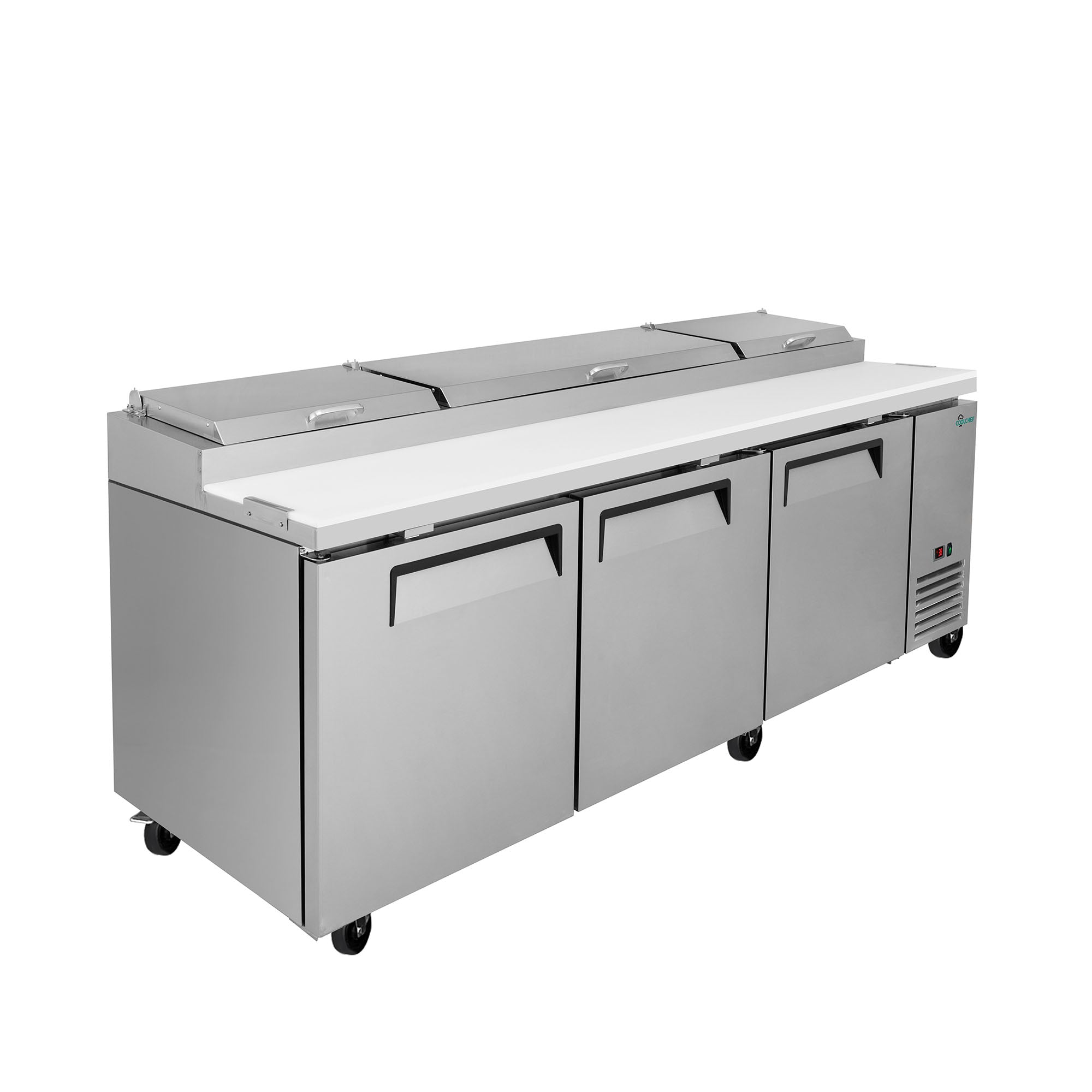 COOLCHEF 93" 3 Door Pizza Prep Refrigerator