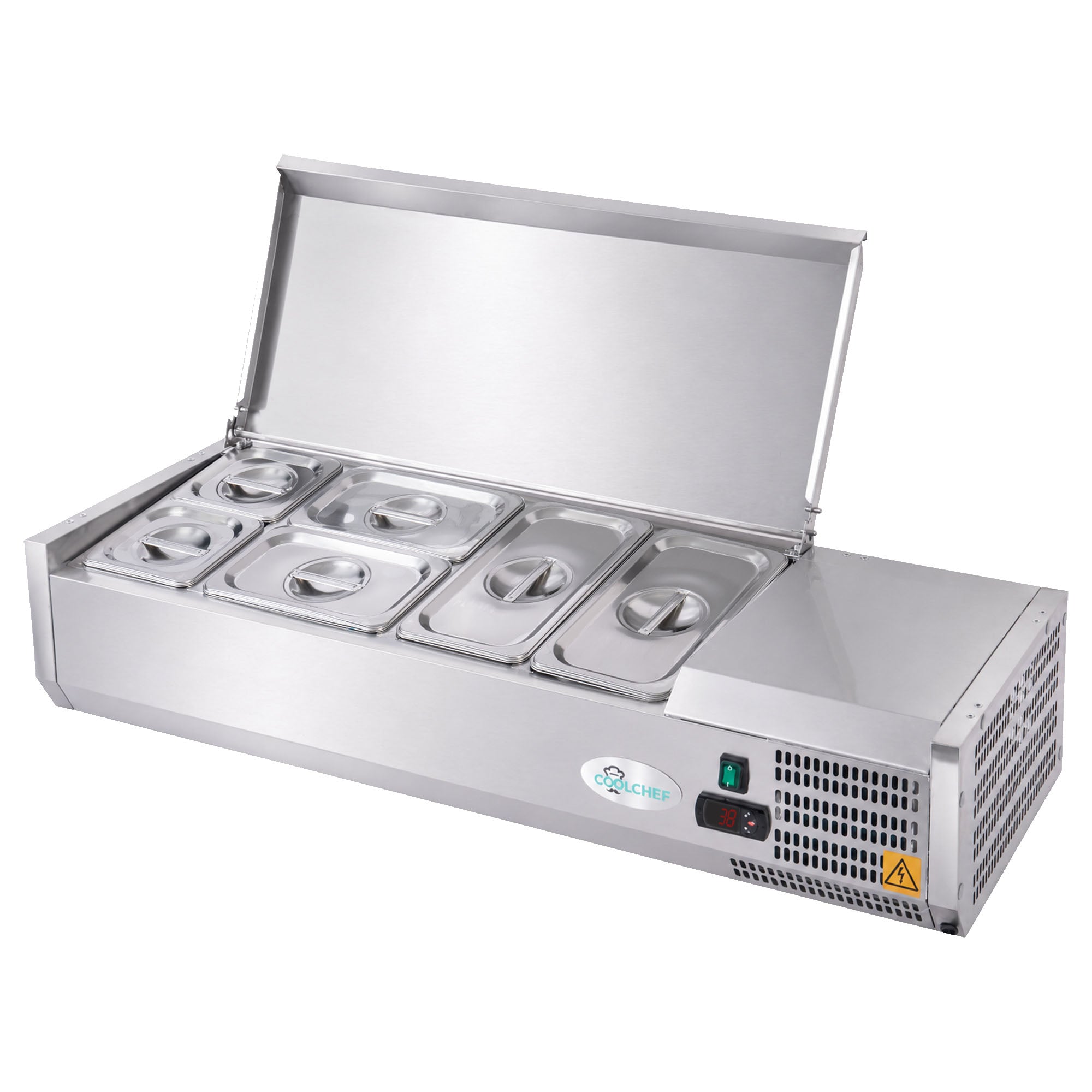 47" Commercial Refrigerated Prep Station, 1.5 Cu.Ft, Stainless Lid, R290 ETL