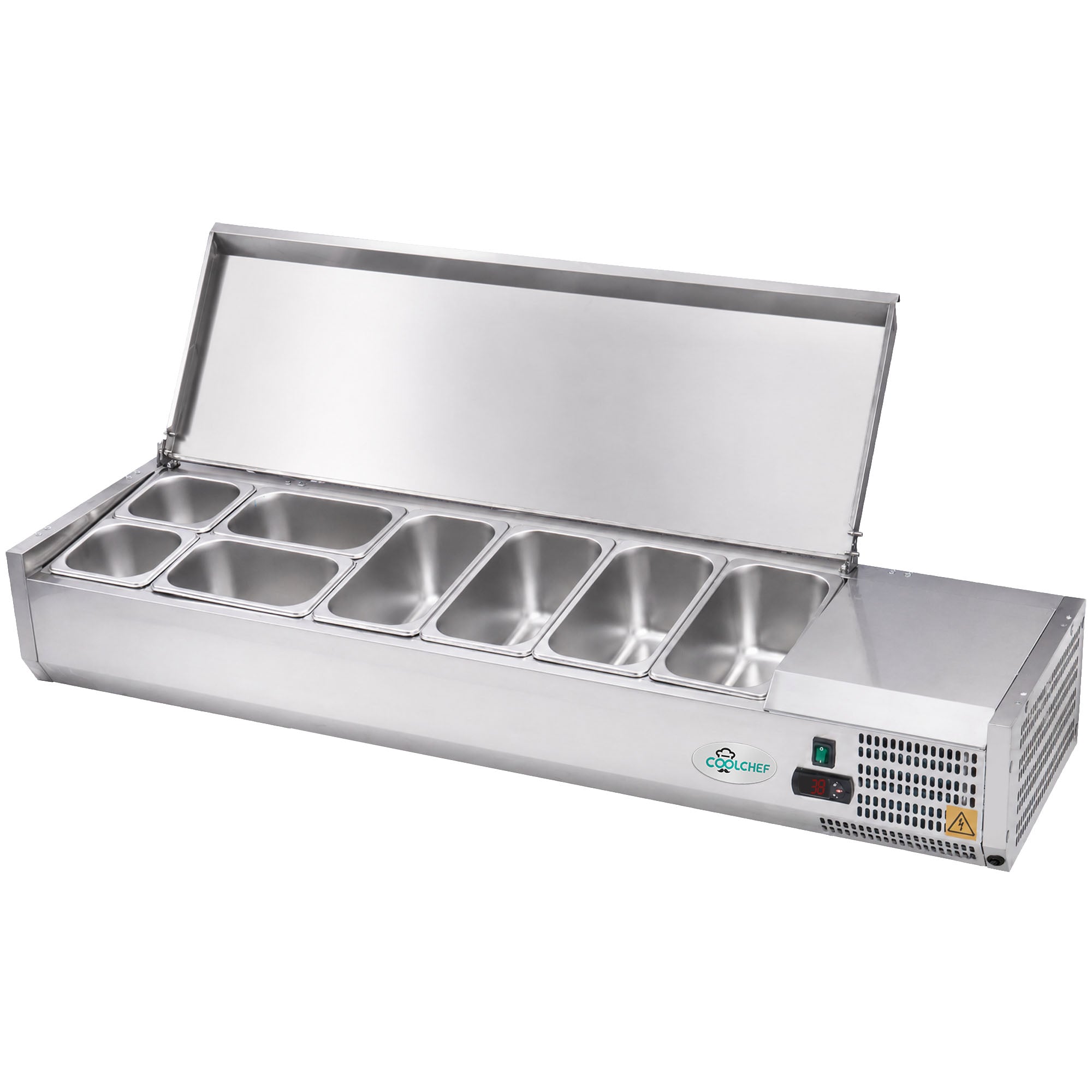 59" Commercial Refrigerated Prep Station, 2.1 Cu.Ft, Stainless Lid, R290 ETL