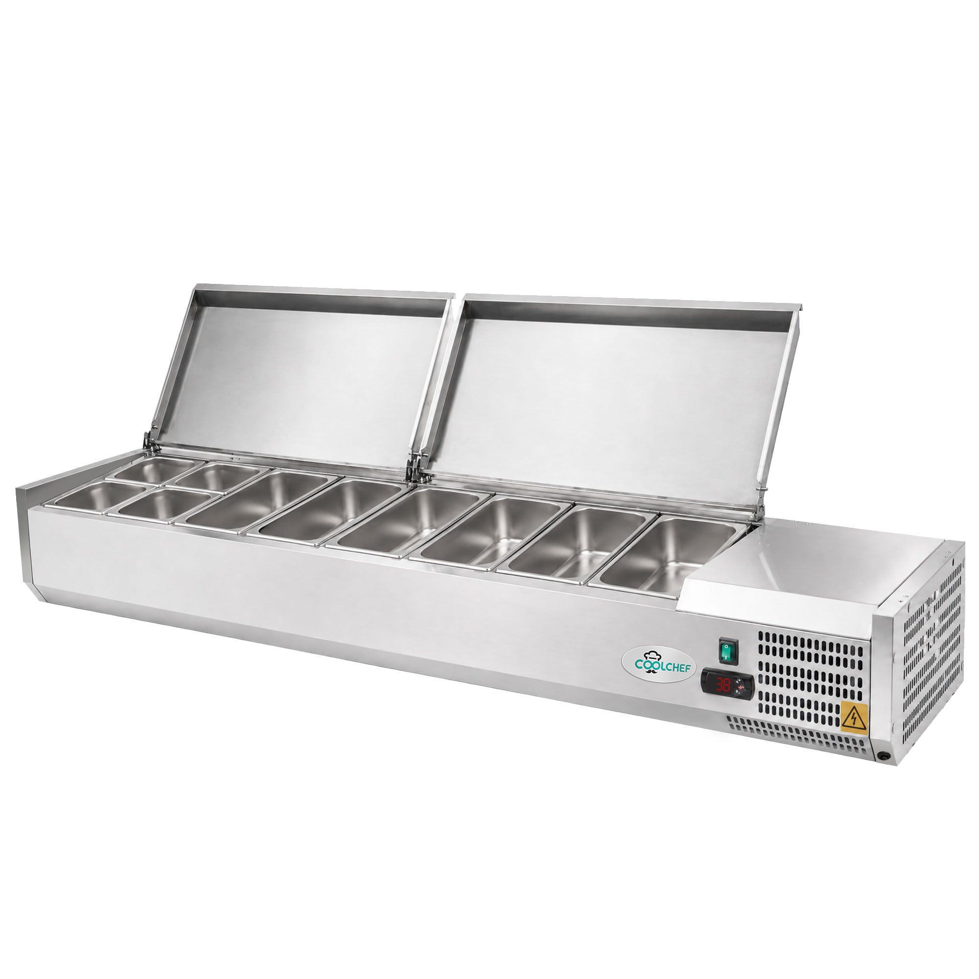 71" Commercial Refrigerated Prep Station, 2.6 Cu.Ft, Stainless Lid, R290 ETL