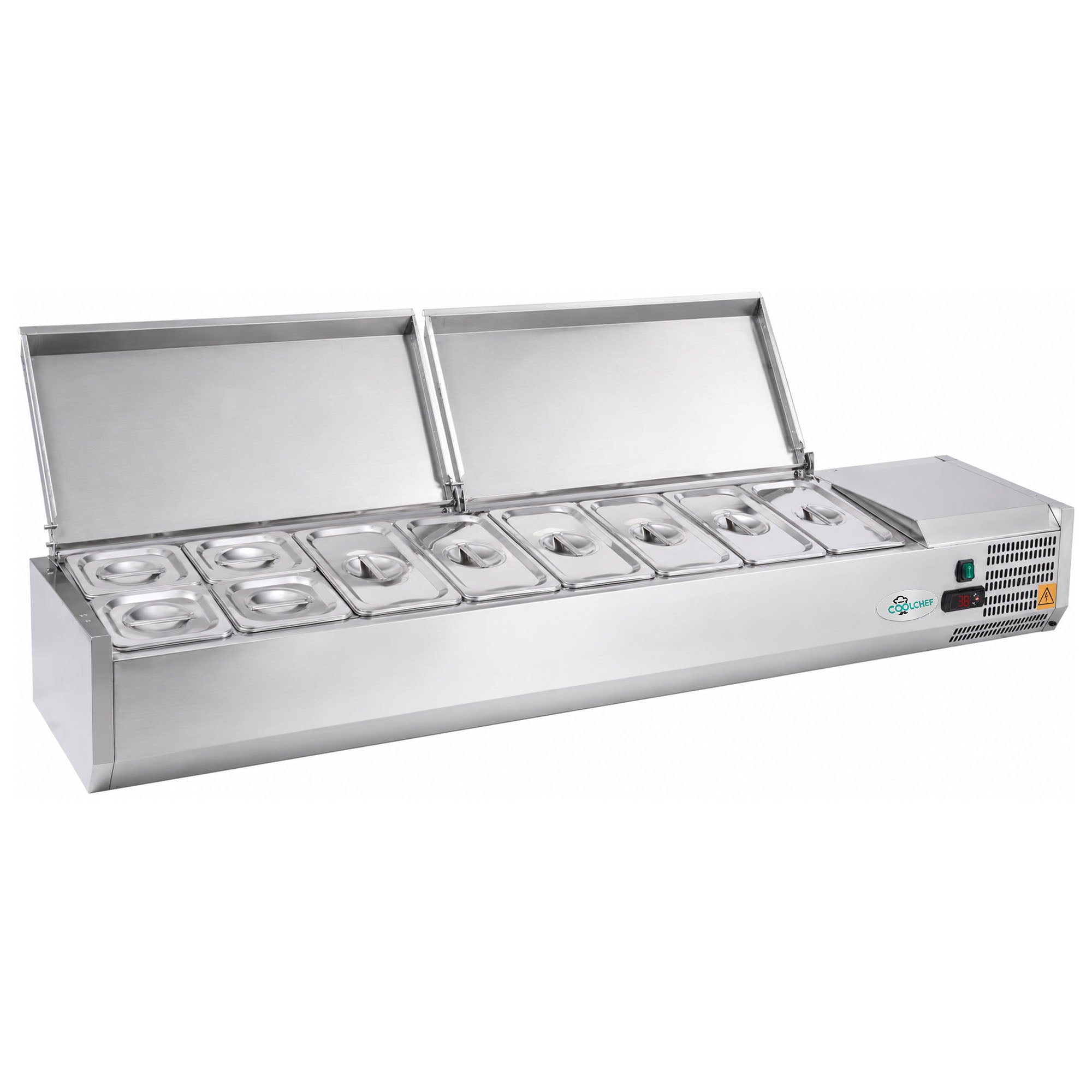 71" Commercial Refrigerated Prep Station, 2.6 Cu.Ft, Stainless Lid, R290 ETL