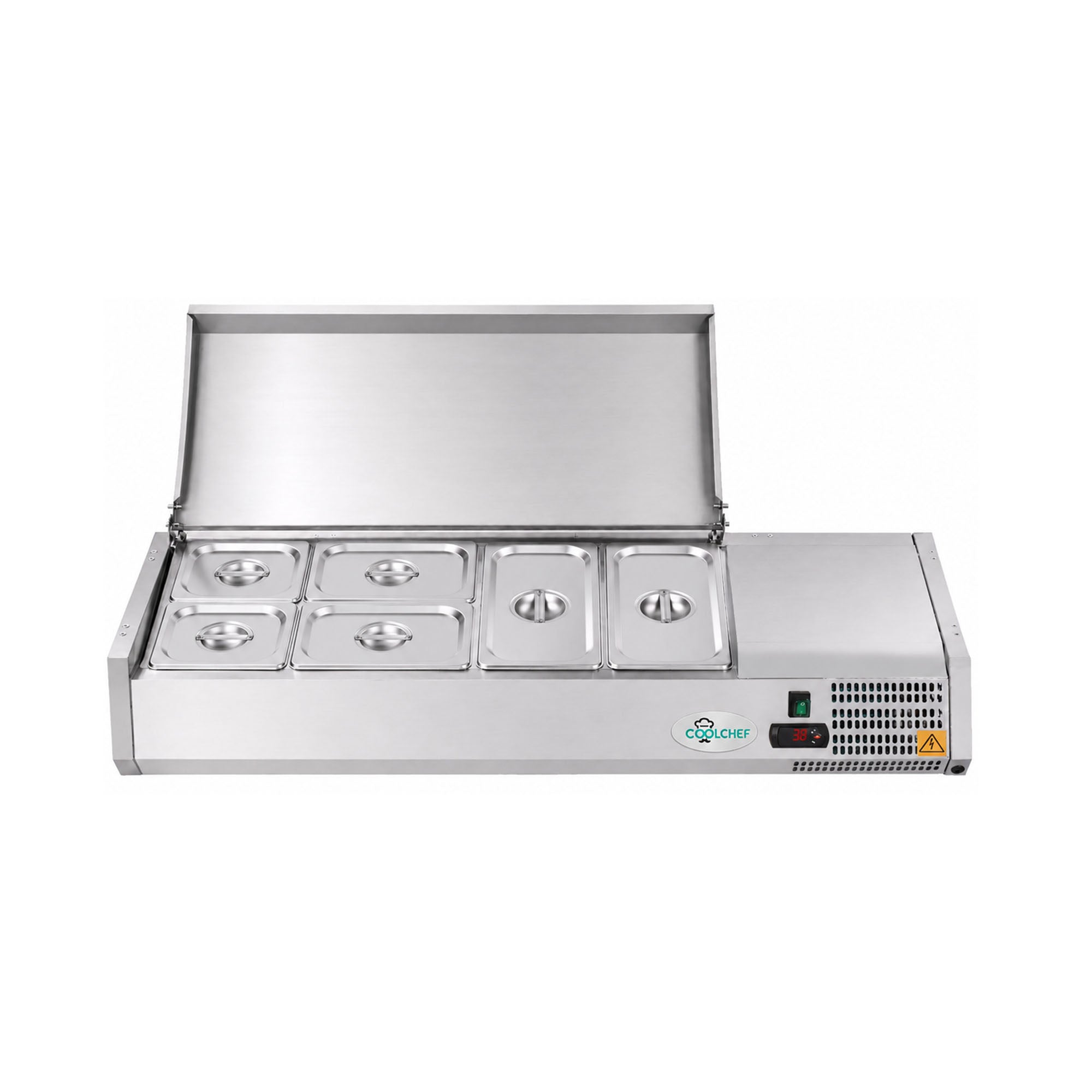 47" Commercial Refrigerated Prep Station, 1.5 Cu.Ft, Stainless Lid, R290 ETL