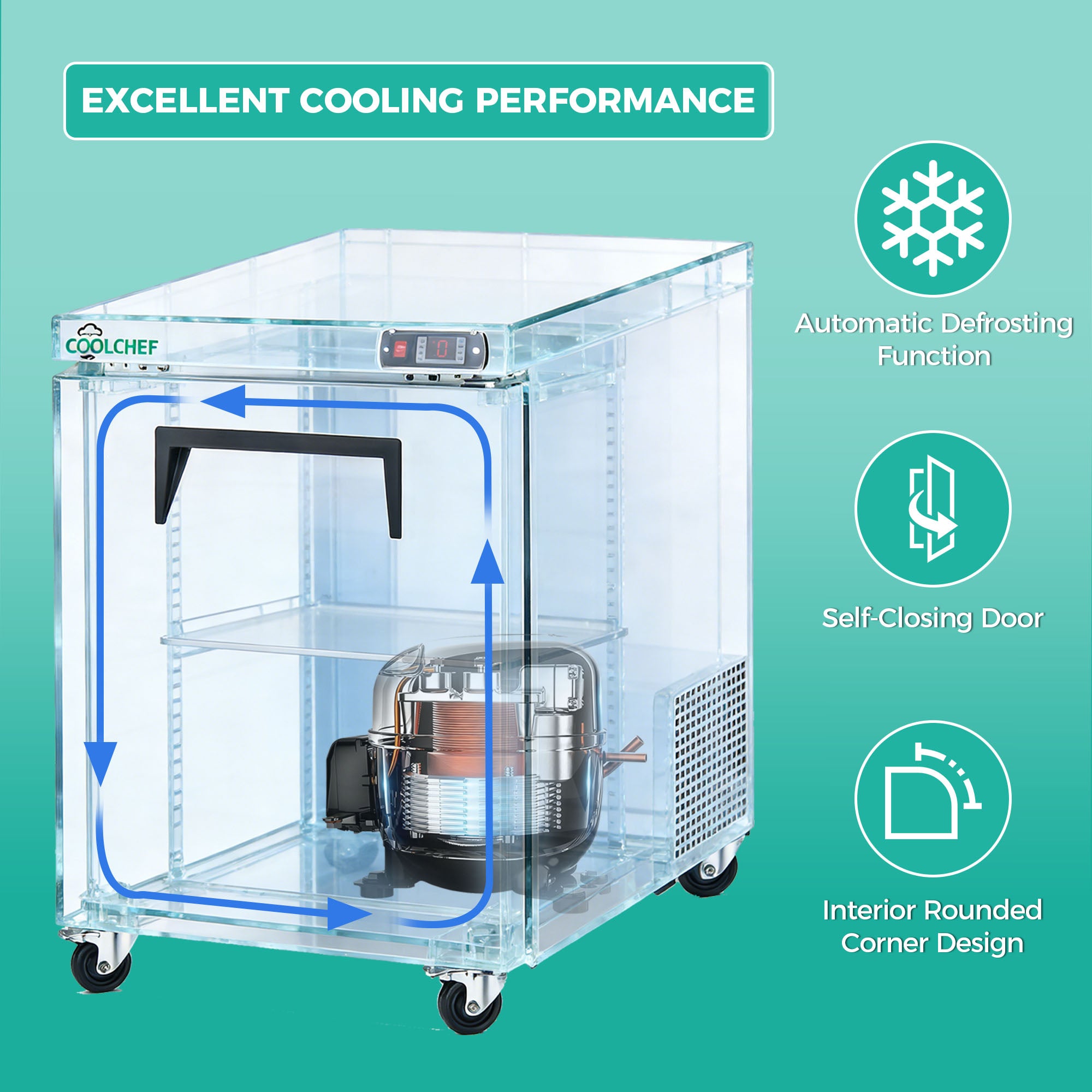 28" 8 Cu Ft Commercial Sandwich Prep Freezer ETL