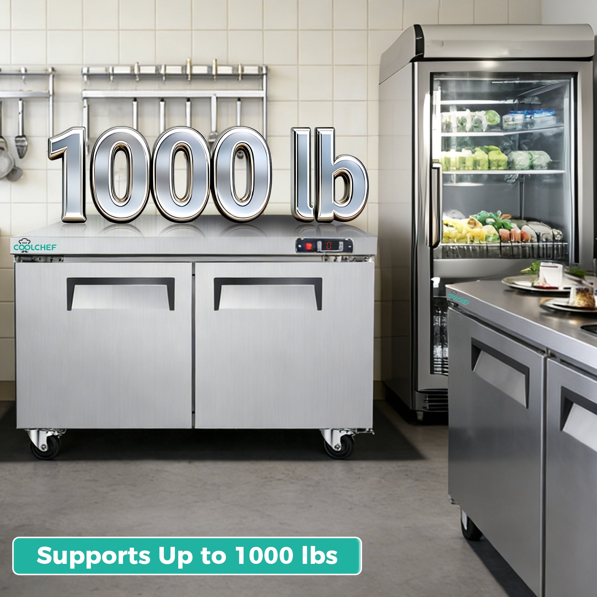 48" 12 Cu Ft Commercial Sandwich Prep Freezer ETL