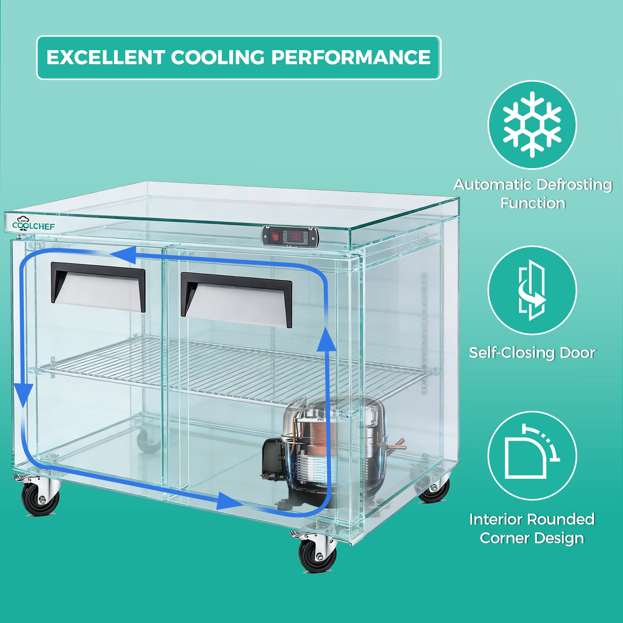 48" 12 Cu Ft Commercial Sandwich Prep Table Refrigerator ETL