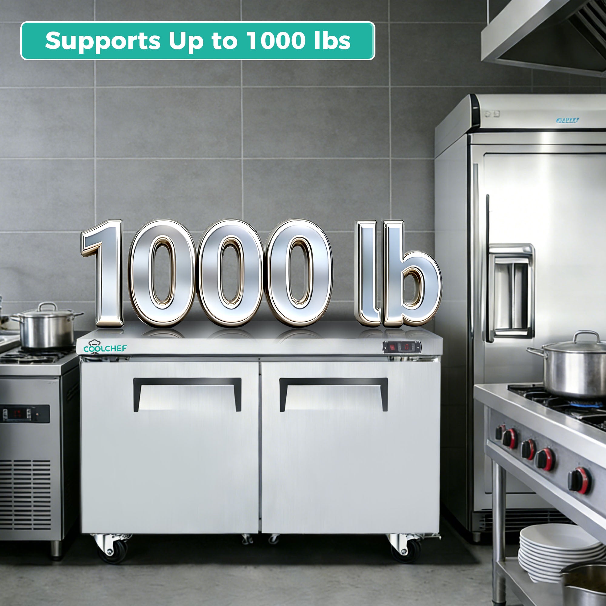 60" 17 Cu Ft Commercial Sandwich Prep Freezer ETL