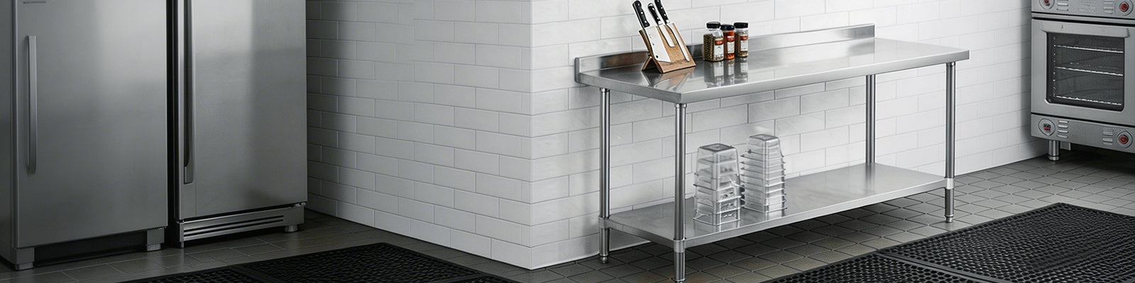 Stainless Steel Commercial Work Table with Backsplash and Undershelf