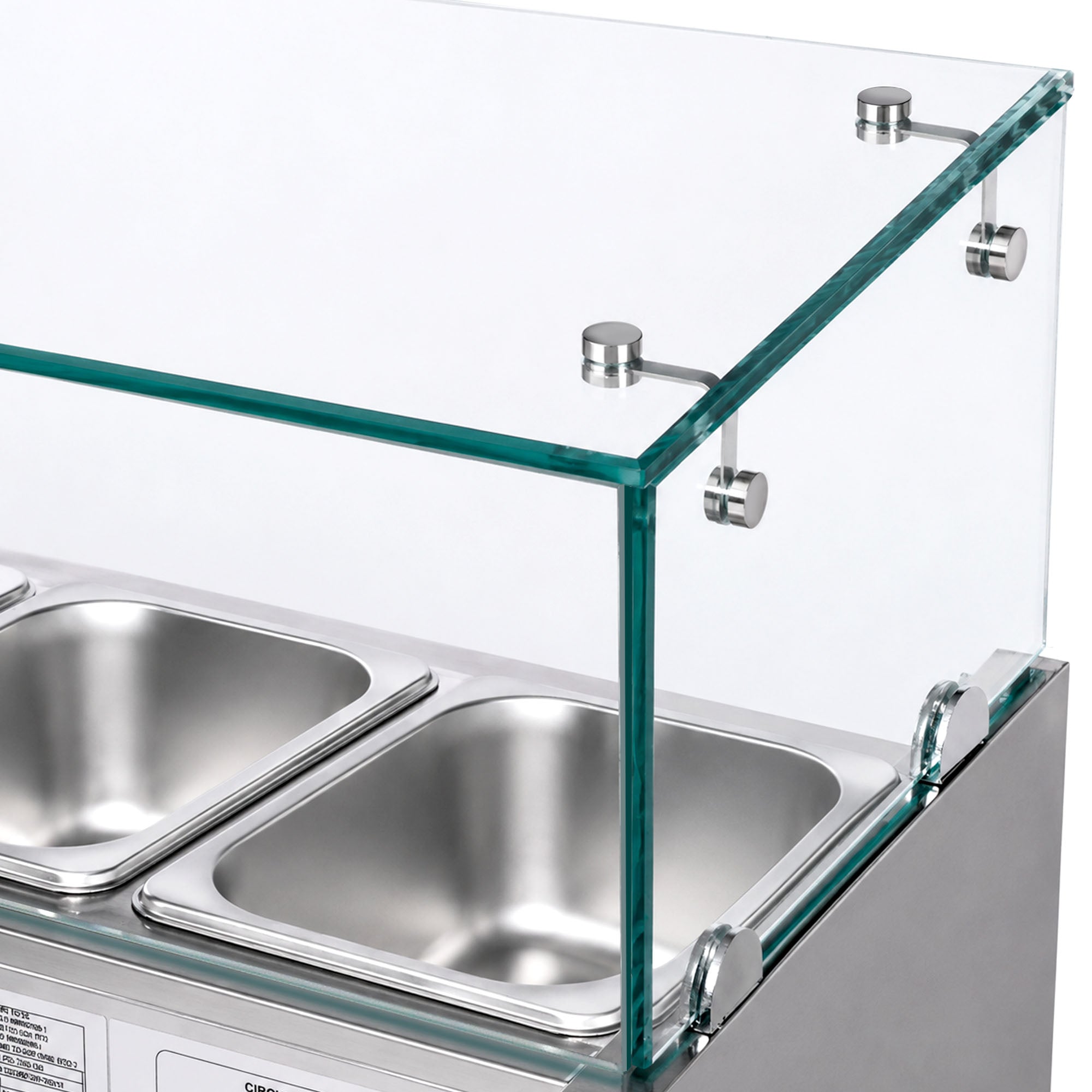 COOLCHEF 47" Refrigerated Condiment Prep Station, Countertop Topping Cooler, Includes 5 x 1/4 GN Pans, 35-50°F R290